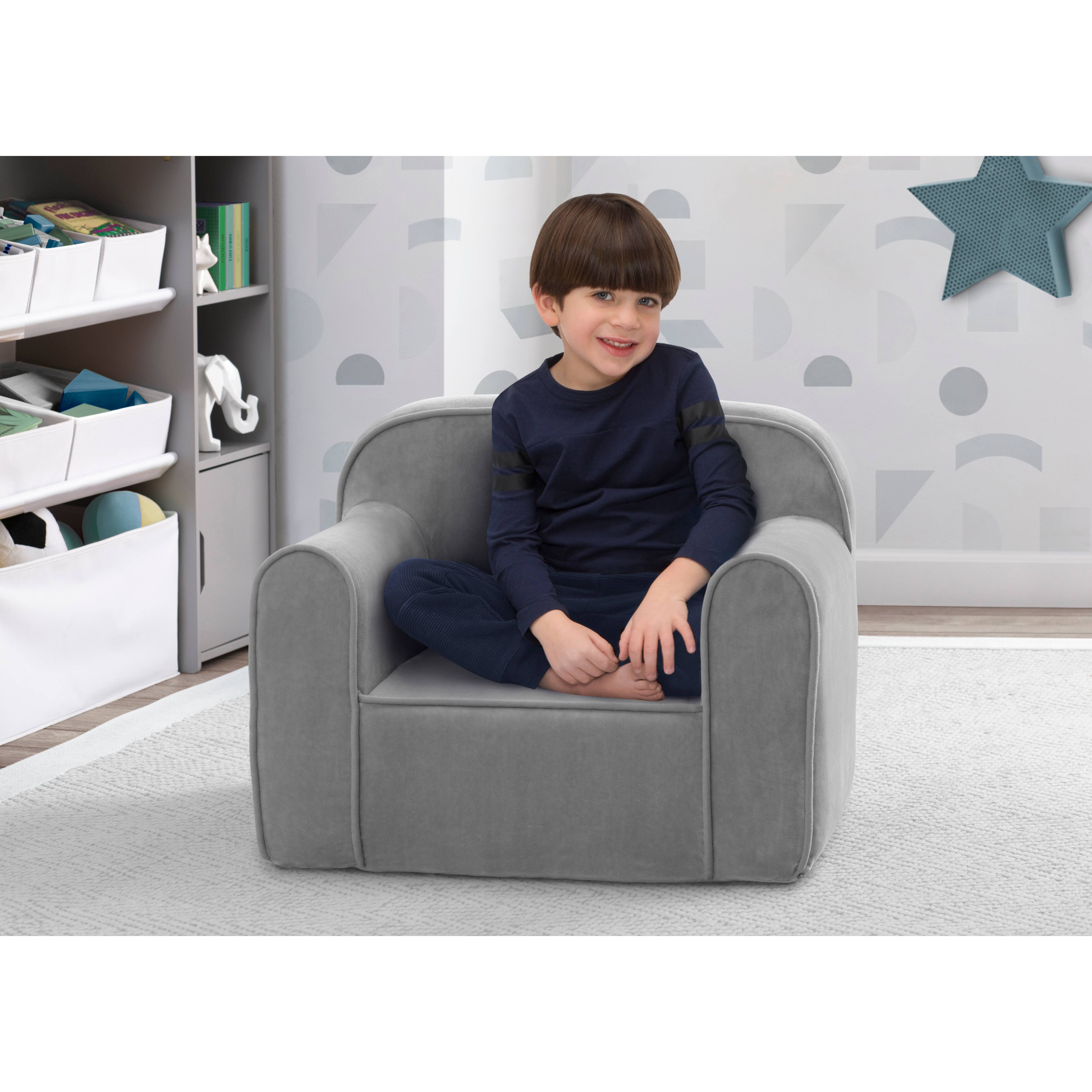 Delta Children Gray Mink Velvet Cozee Chair