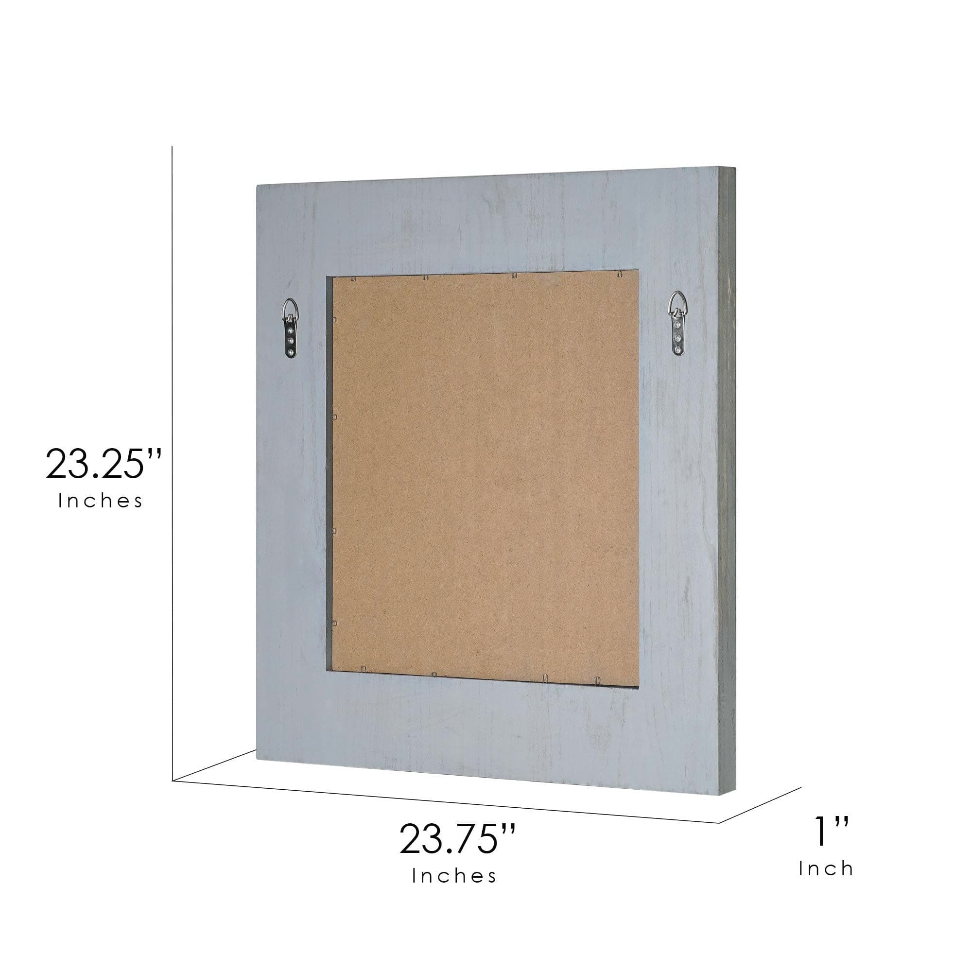 American Art Decor Sea Spray Grey Wash Framed Mirror - 24&#x22;x 24&#x22;