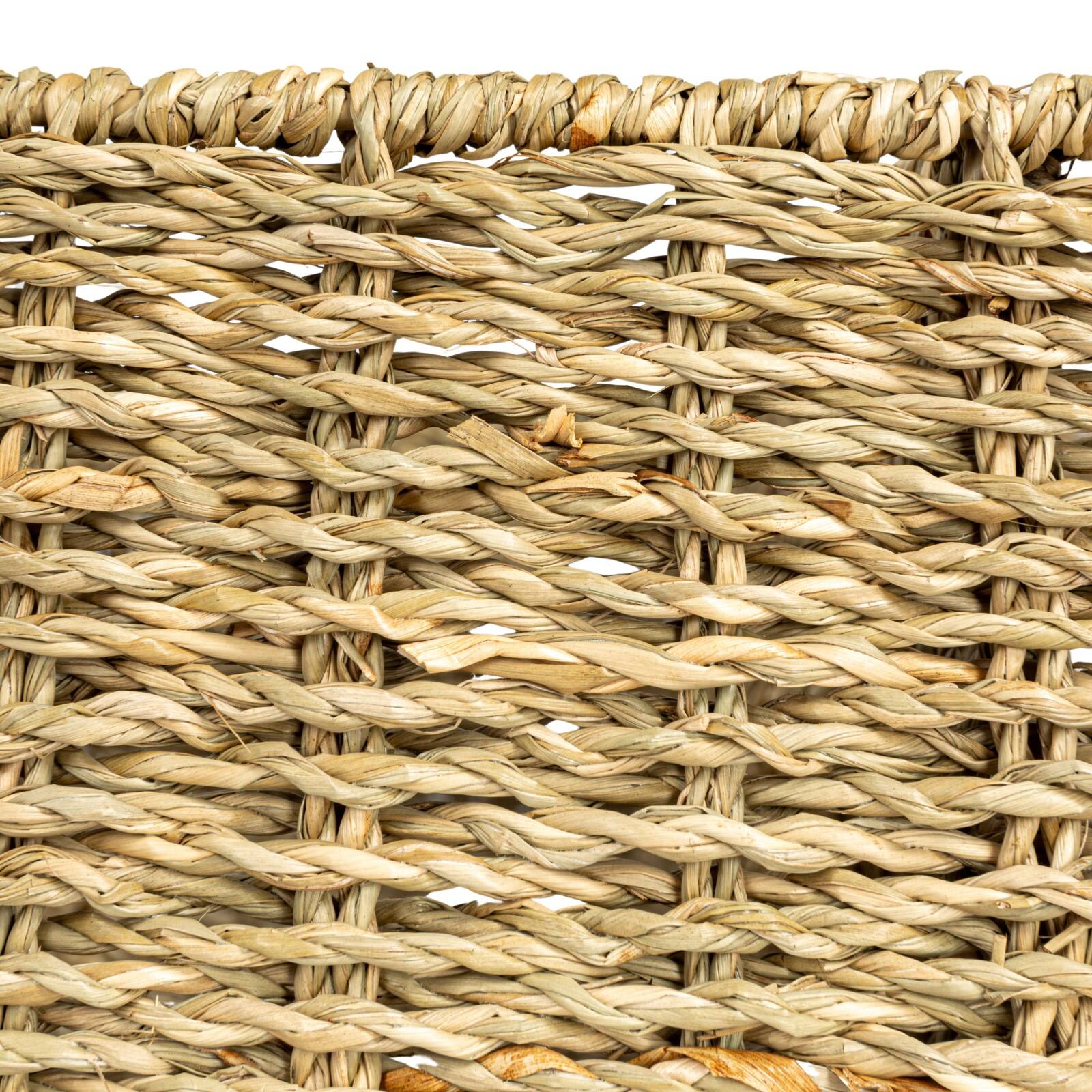 Hello Honey® 32" x 21" Natural 5-Section Handwoven Seagrass Tray