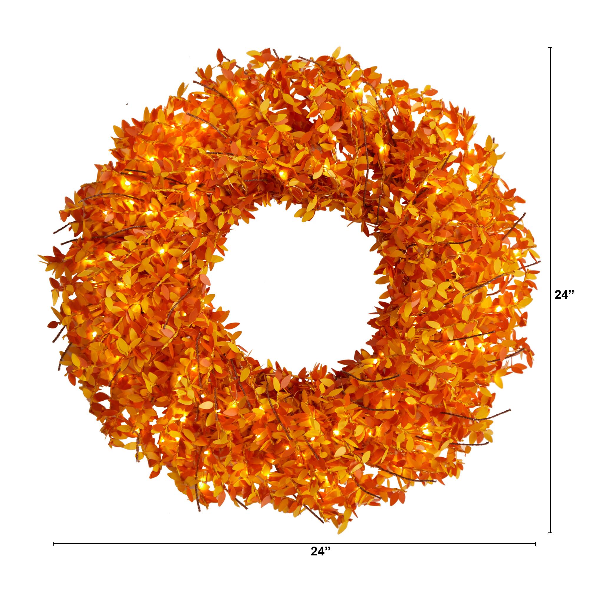 24&#x22; LED Harvest Fall Wreath