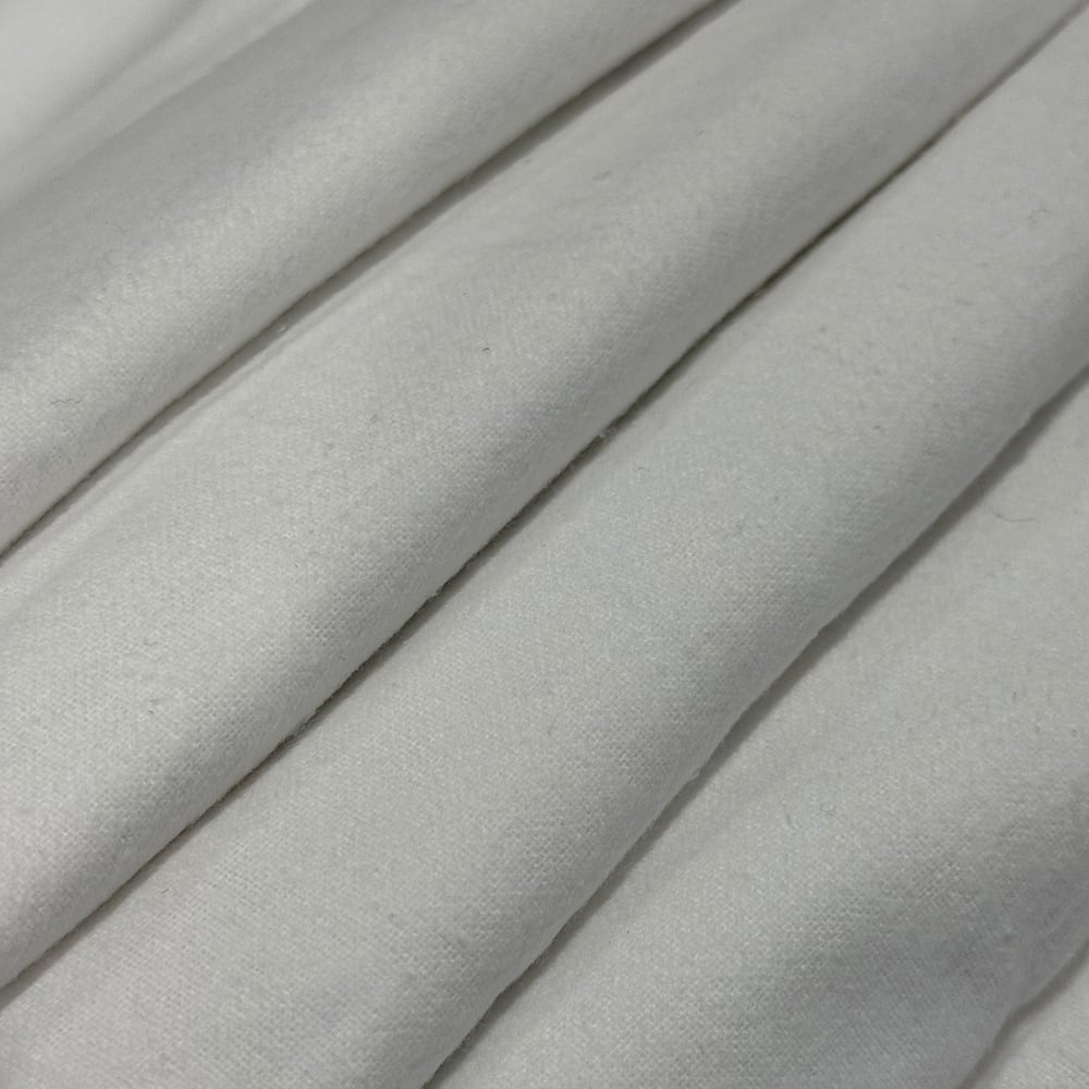Feldman White Cotton Flannel Fabric