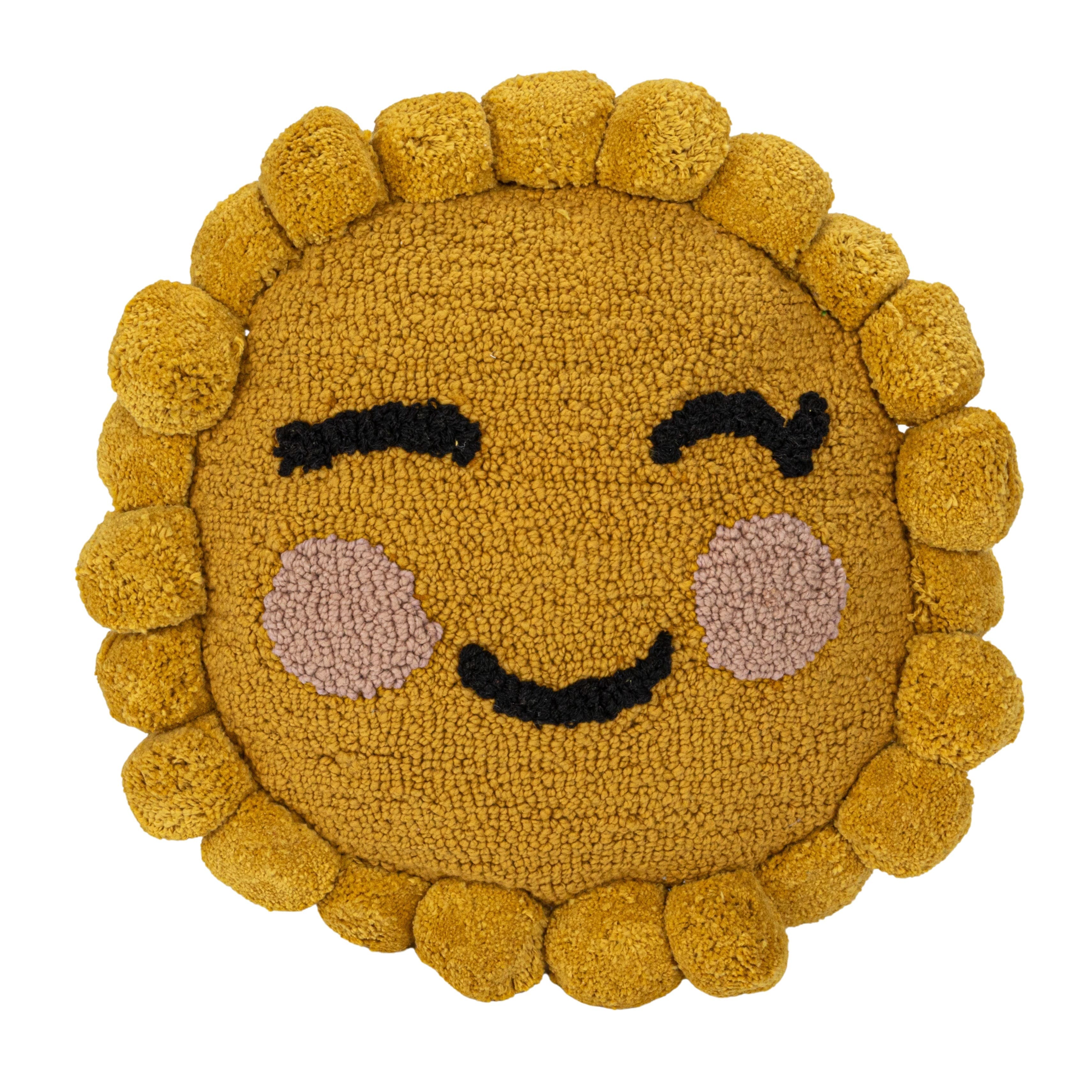 Hello Honey&#xAE; 12&#x22; Sun Shaped Cotton Punch Hook Pillow