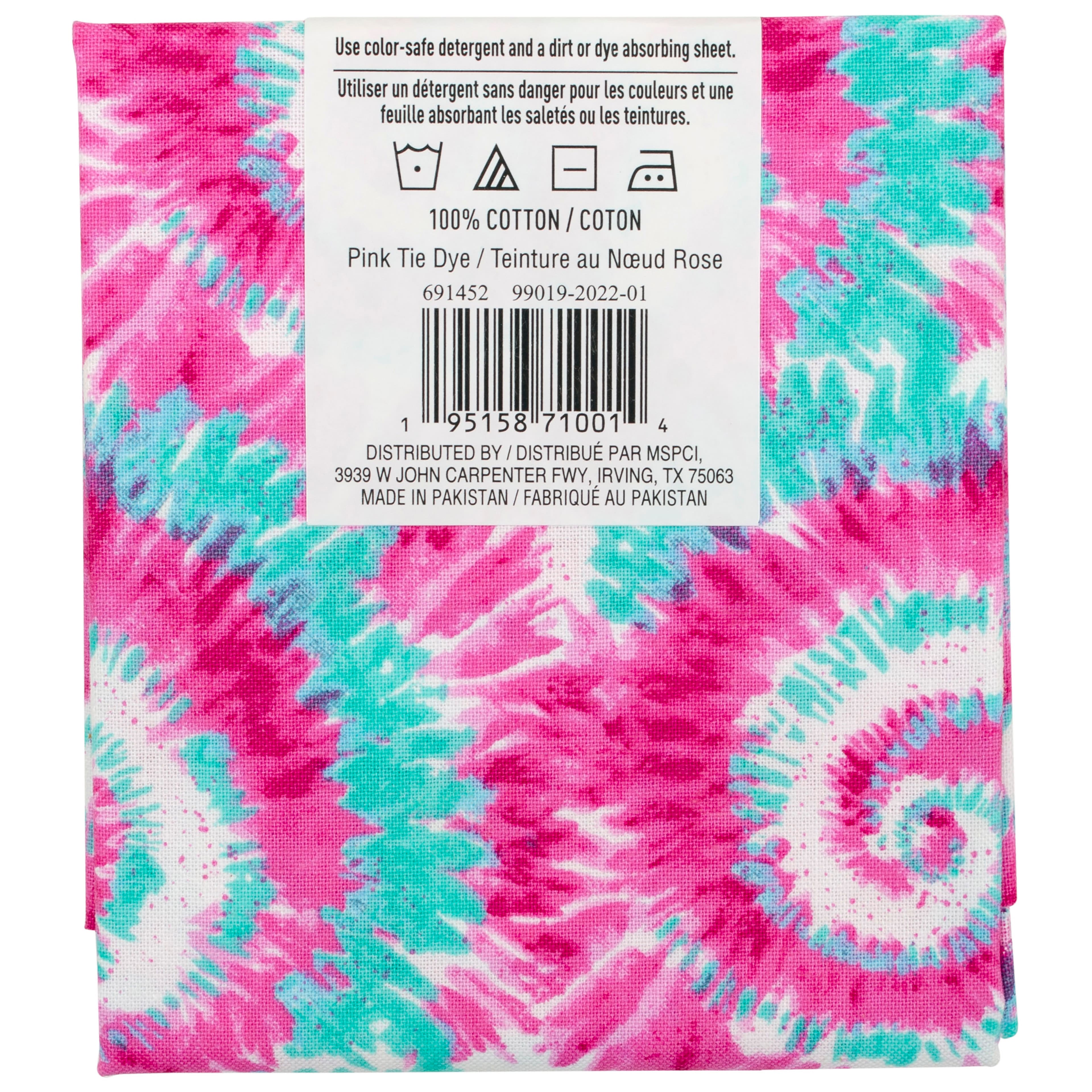 Pink & Blue Tie Dye Cotton Fabric Bundle by Loops & Threads™