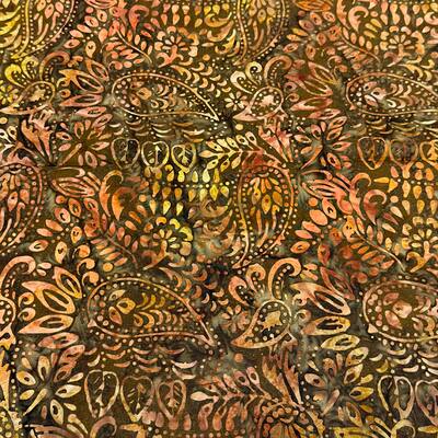 Feldman Premium Indonesian Batik Brown Paisley Fabric image