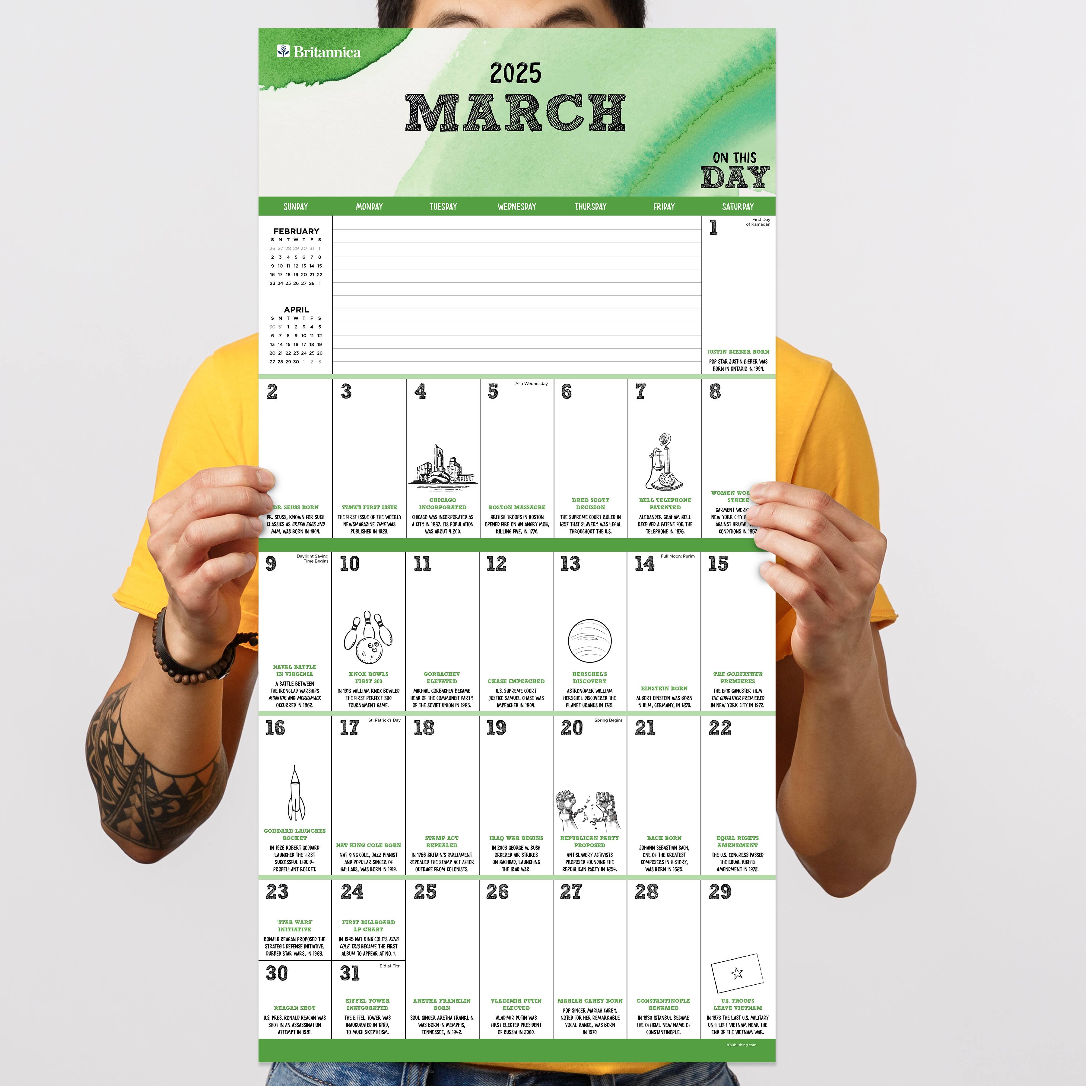 TF Publishing 2025 On This Day Wall Calendar