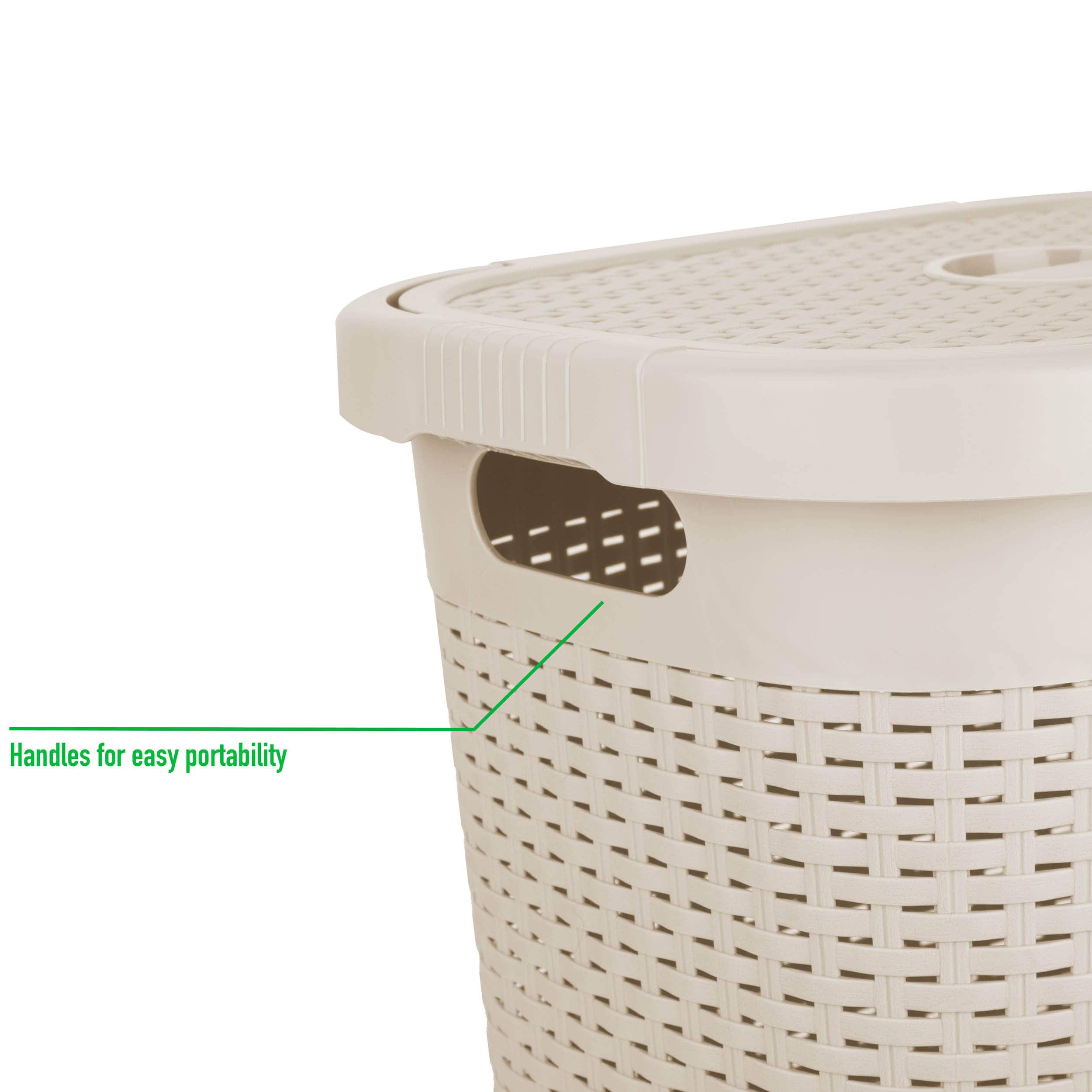 Mind Reader 21&#x27;&#x27; Hamper Laundry Basket with Cutout Handles