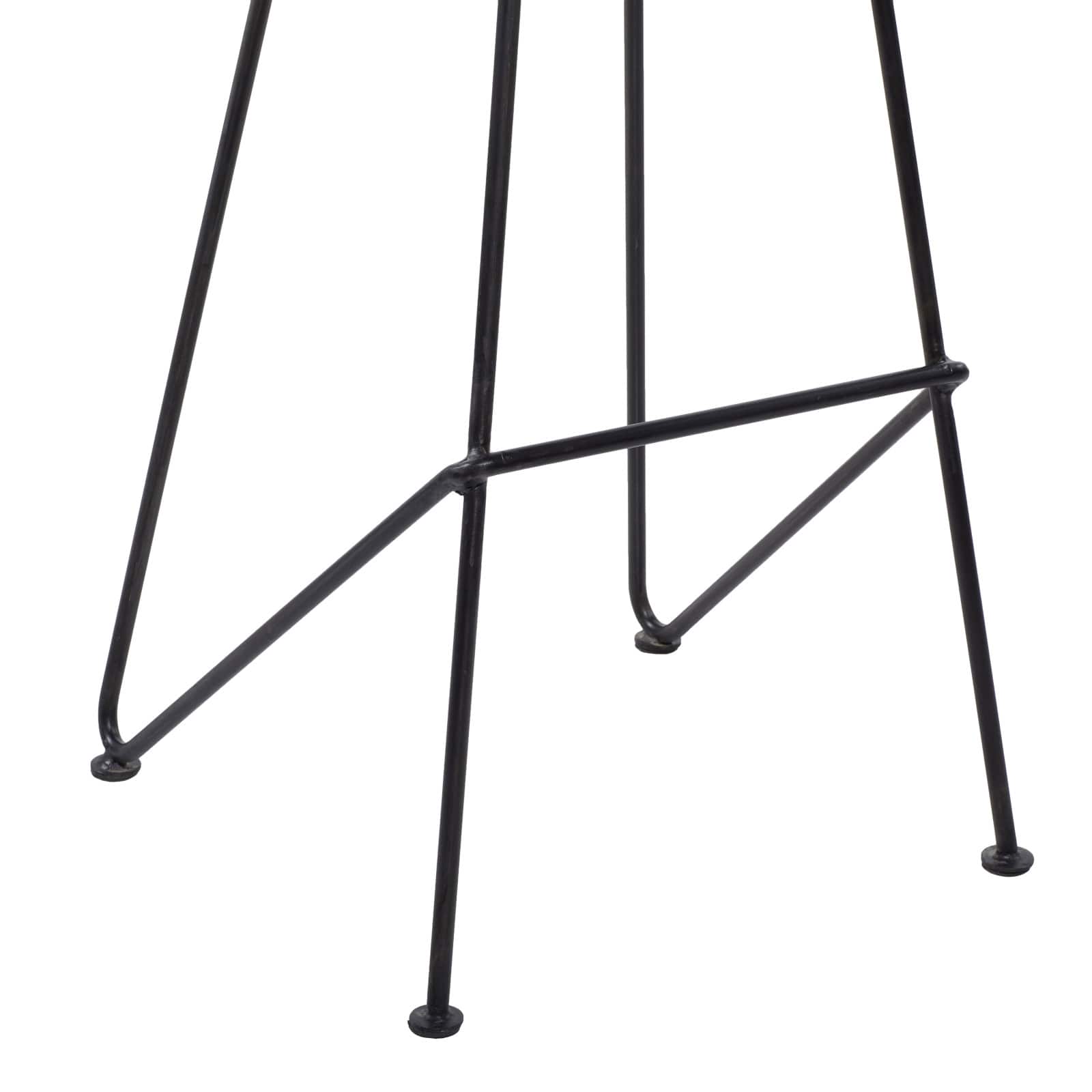 Brown Iron &#x26; Wood Rustic Stool