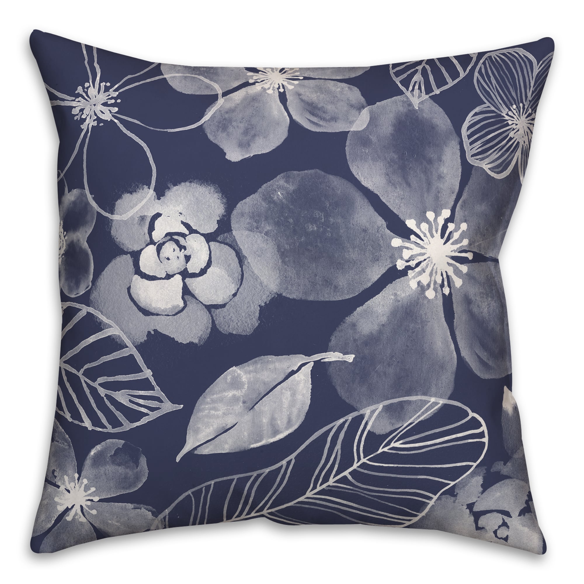 18" x 18" Watercolor Flowers Versatile Throw Pillow