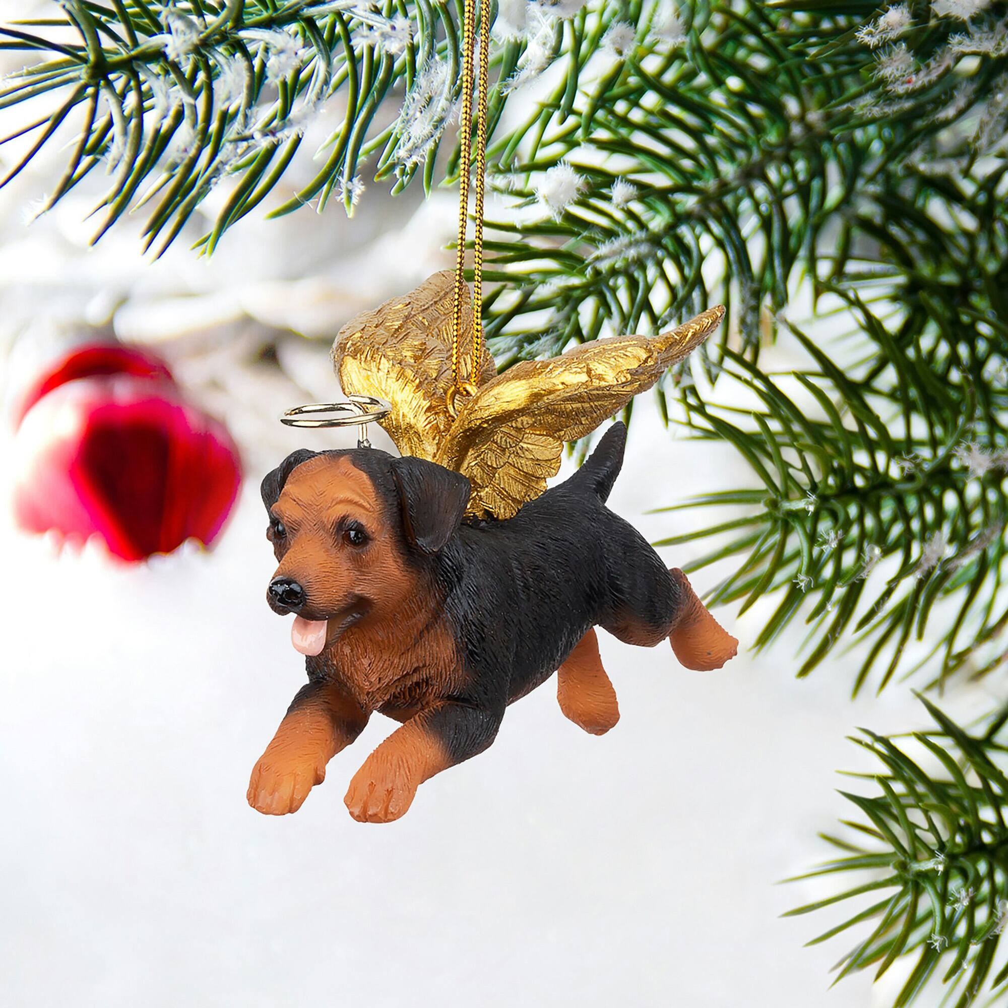 4&#x22; Honor the Pooch Rottweiler Holiday Dog Angel Ornament