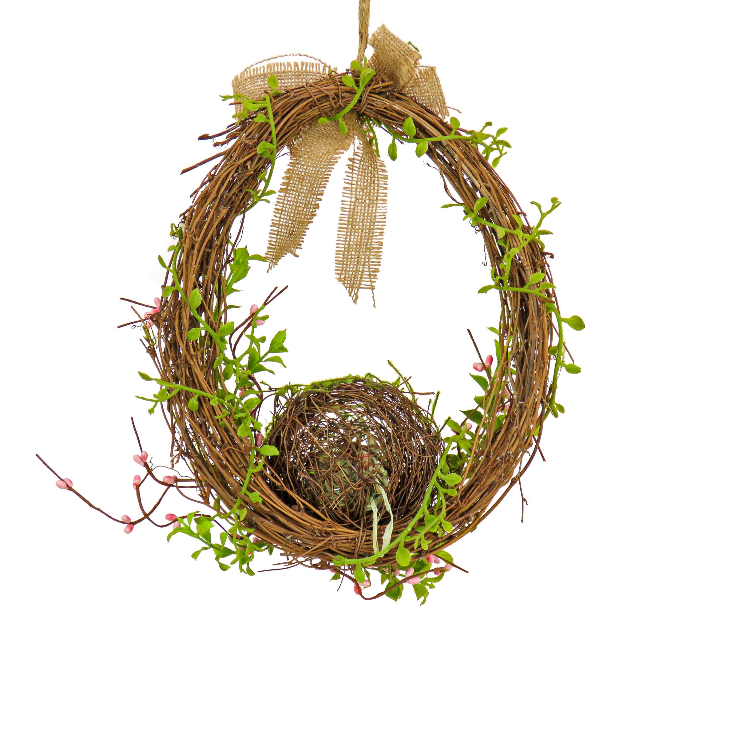 11" Bird’s Nest Twig Wall Décor