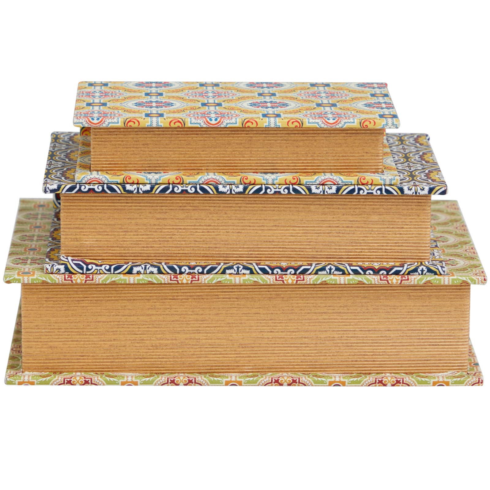 Arabesque Pattern Canvas Storage Book Box Set