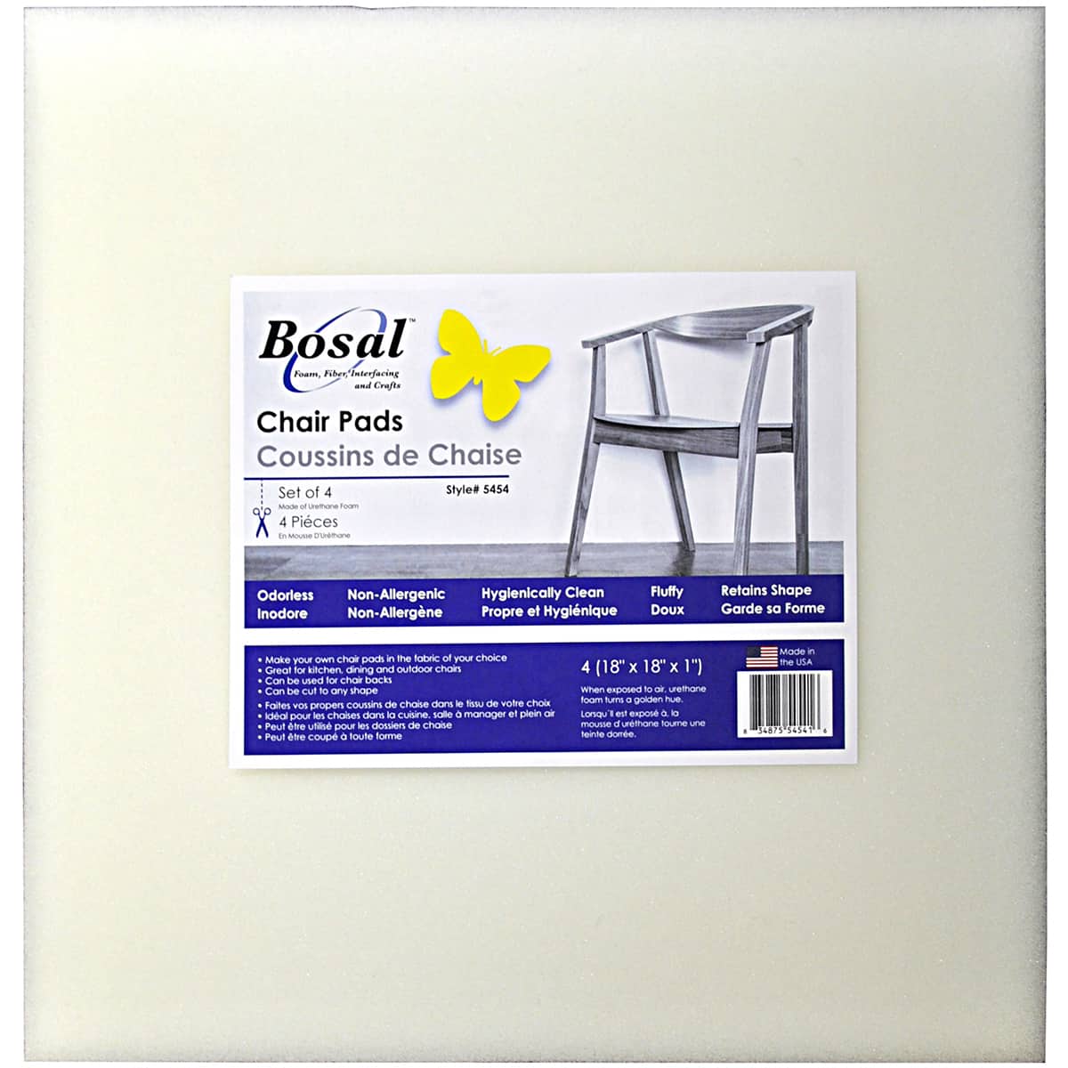 Bosal Foam Square Chair Pad, 18" x 18" x 1"