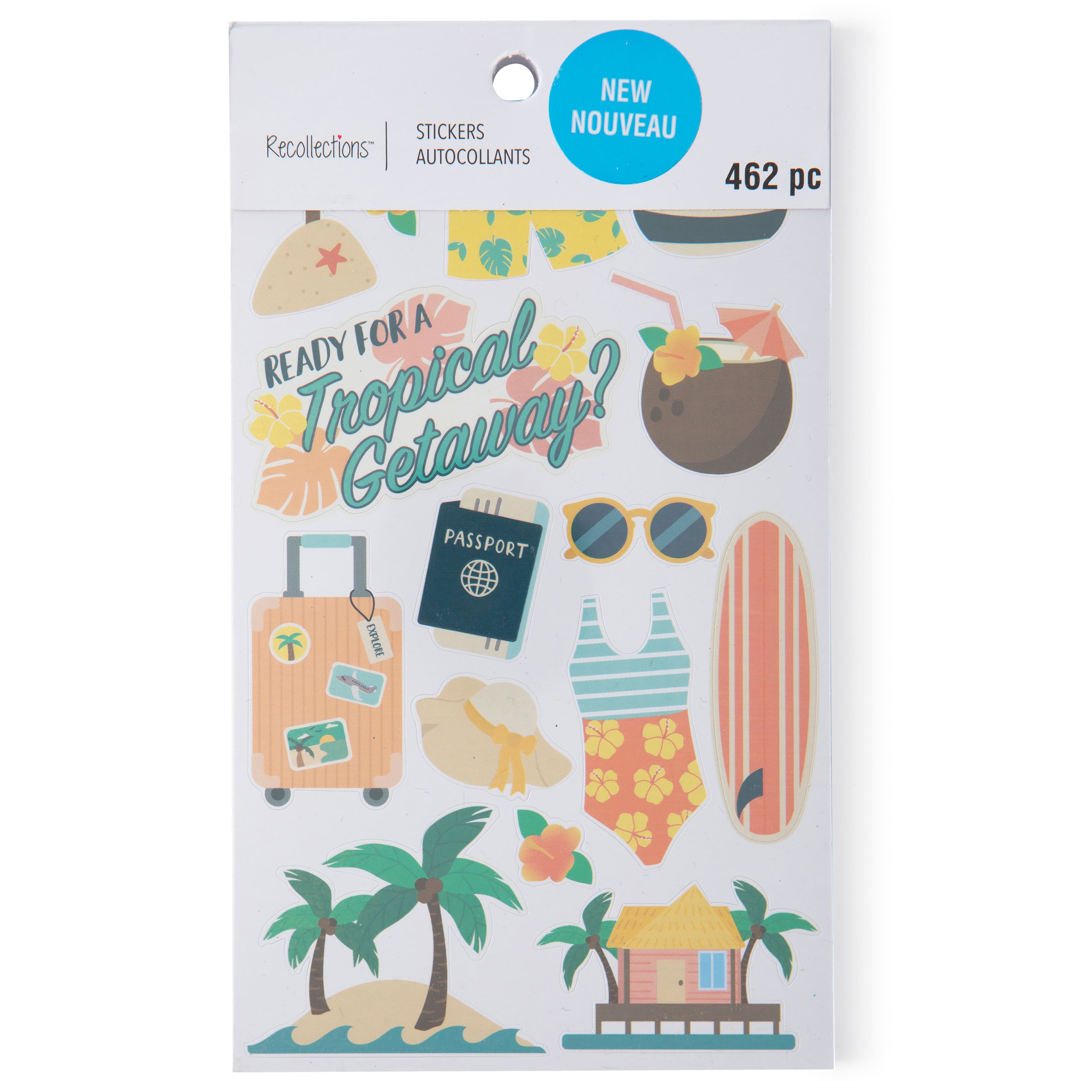 12 Pack: Tropical Vacation Stickers by Recollections™