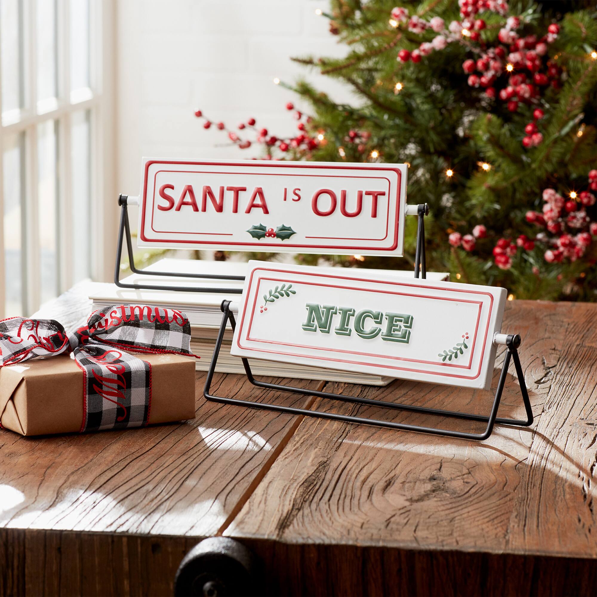 Reversible Santa Sign Set