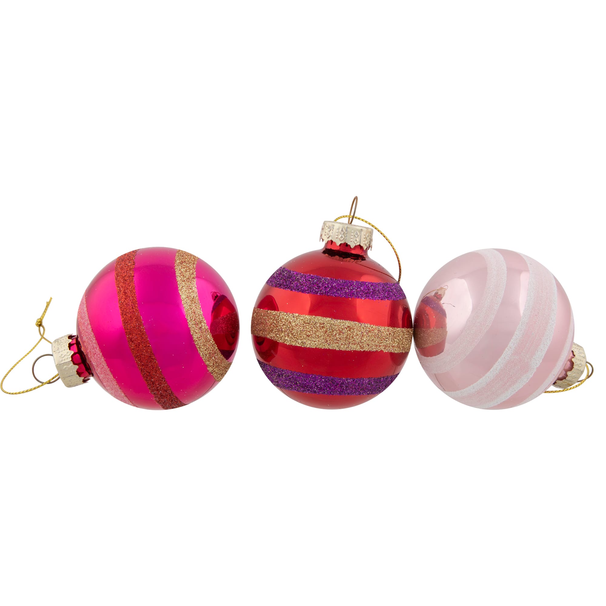 12ct. 2.5&#x22; Frosted &#x26; Glittered Multicolor Glass Ball Ornaments