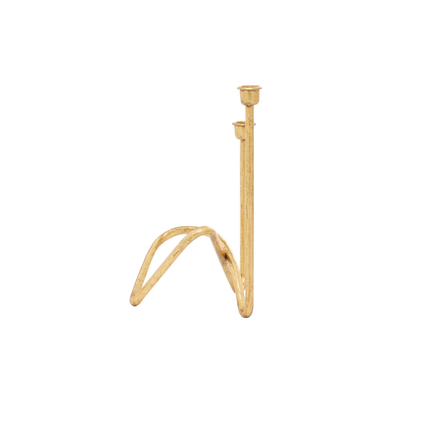 CosmoLiving by Cosmopolitan Gold Iron Contemporary Candlestick Holders, 11" x 10" x 6"