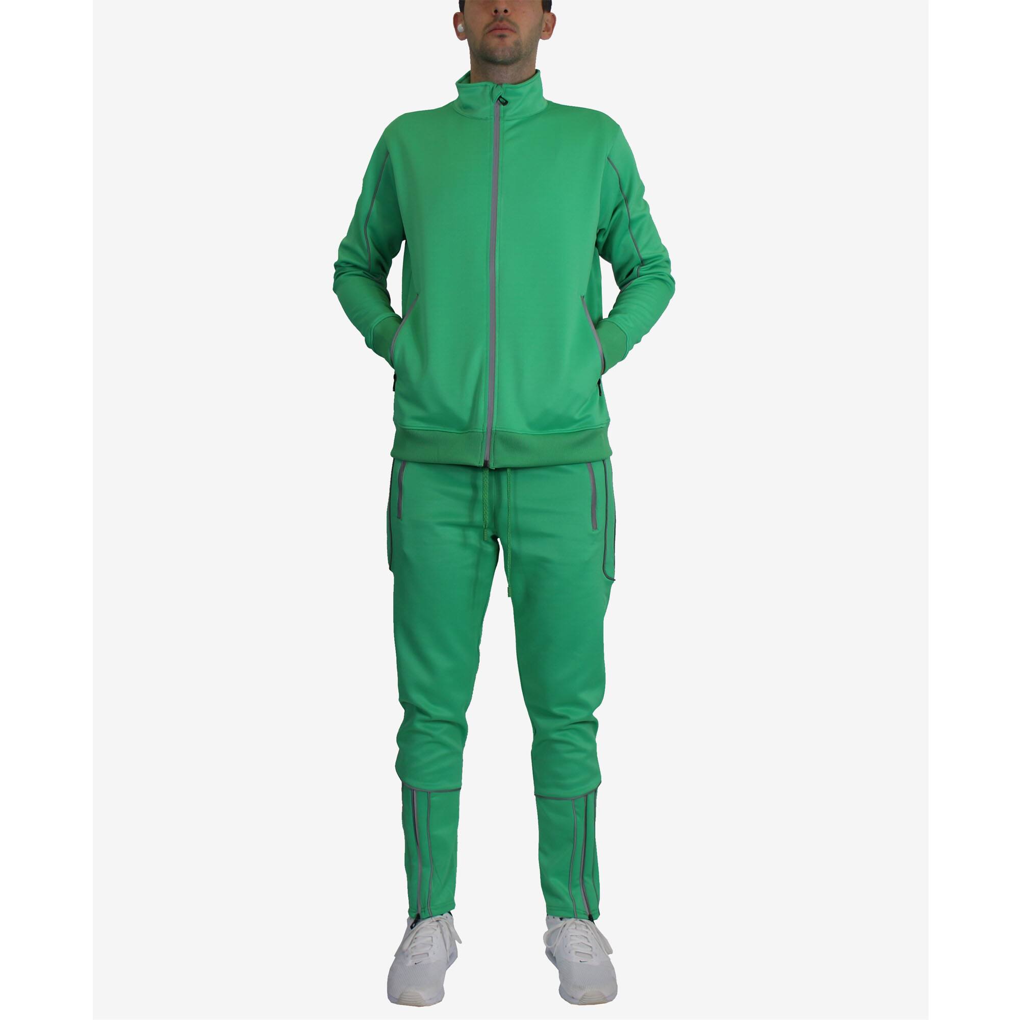 Men&#x27;s Performance Reflective Track Jacket &#x26; Jogger 2-Piece Set