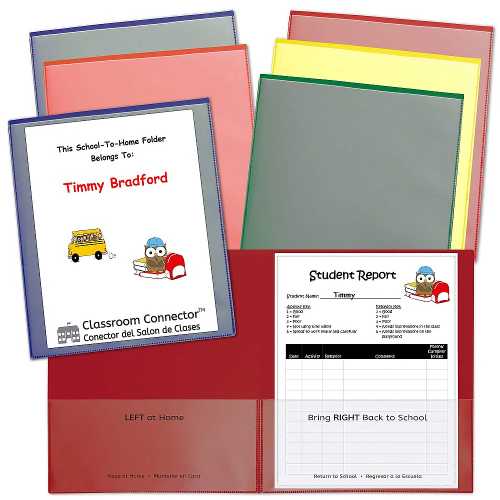 C-Line® Assorted Colors Classroom Connector™ School-To-Home Folder, 6ct.