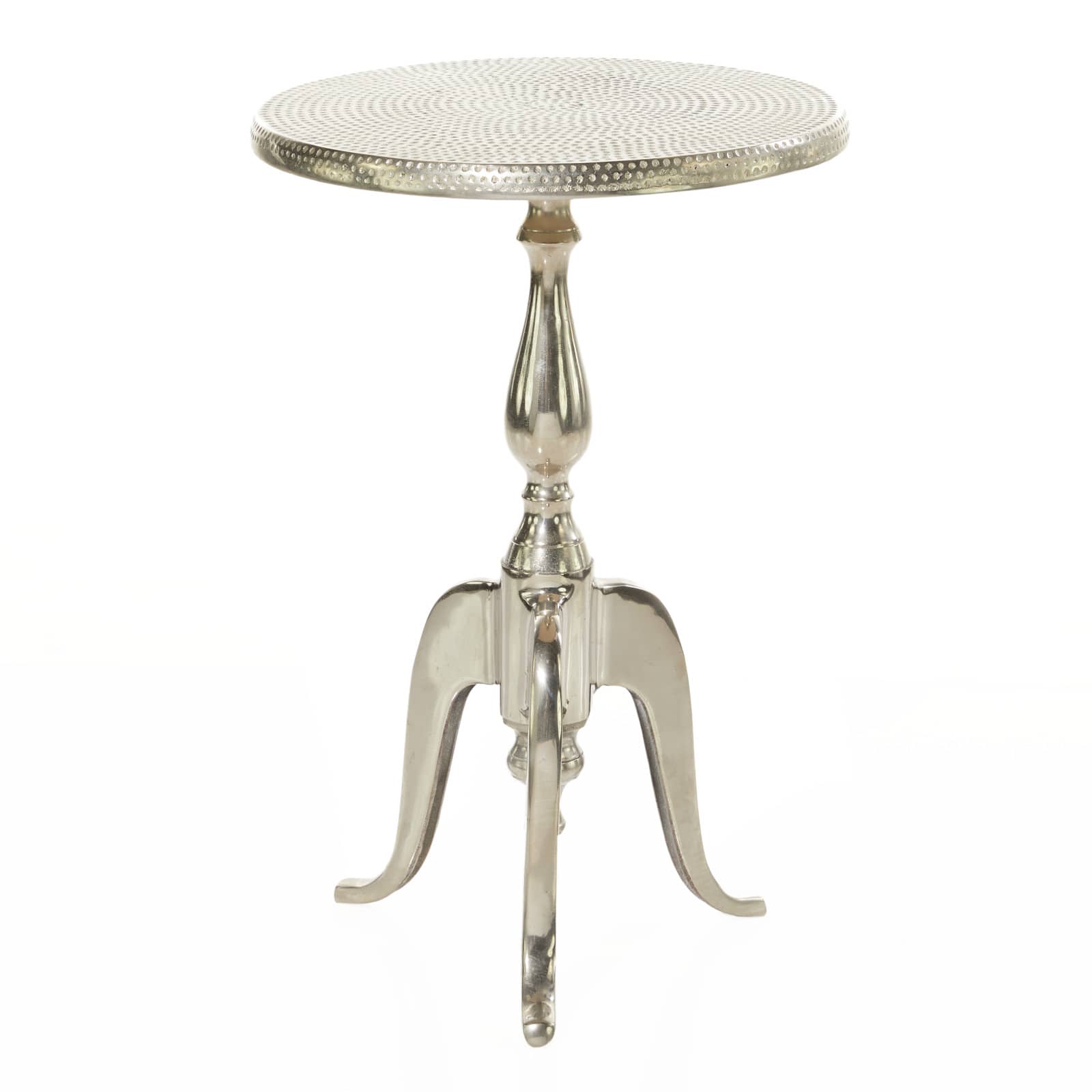 22" Silver Aluminum Traditional Accent Table