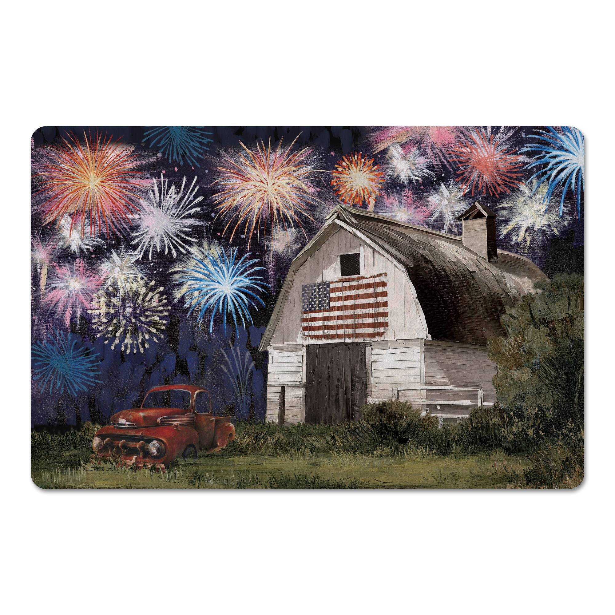 Painted Barn Fireworks Floor Mat, 18" x 27"