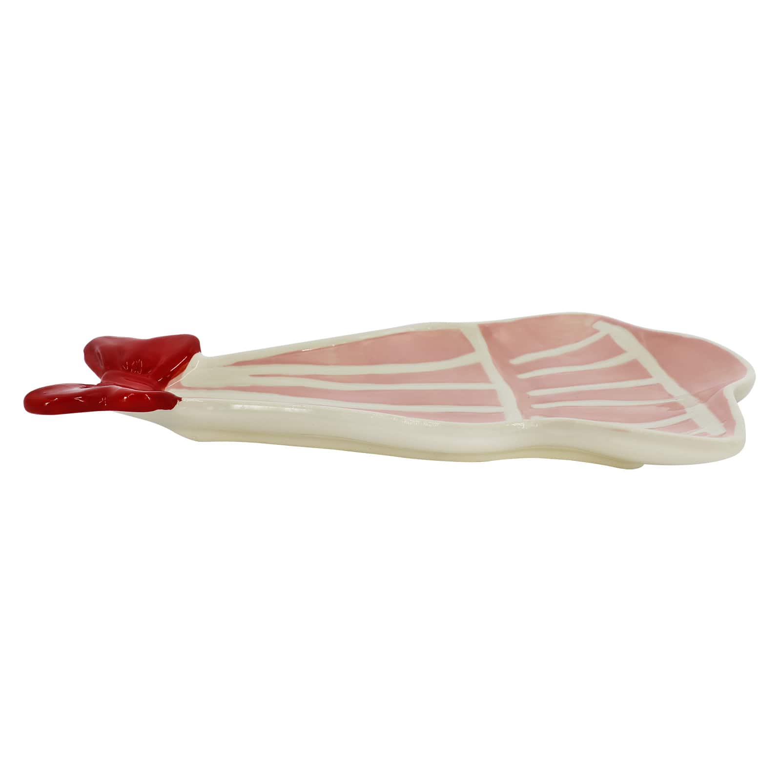 9.75&#x22; Pink &#x26; Red Christmas Tree with Bow Ceramic Plate by Ashland&#xAE;