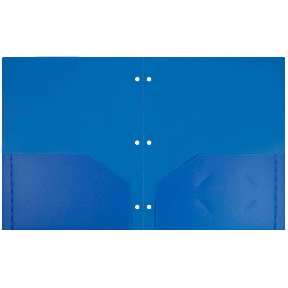 JAM Paper 3-Hole Heavy Duty Plastic Pocket Folder, 6ct.