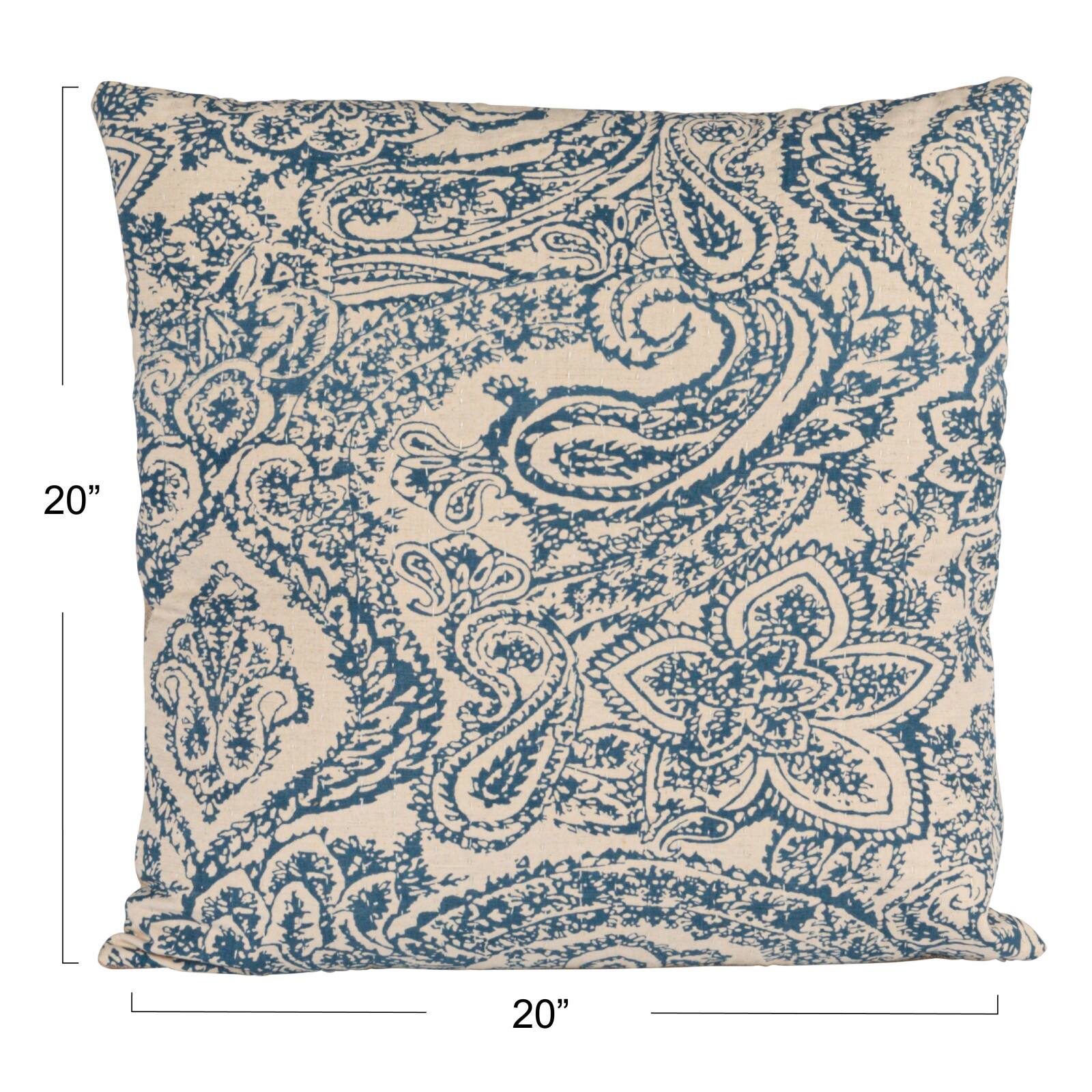 Hello Honey&#xAE; 20&#x22; Blue Paisley Accent Pillow