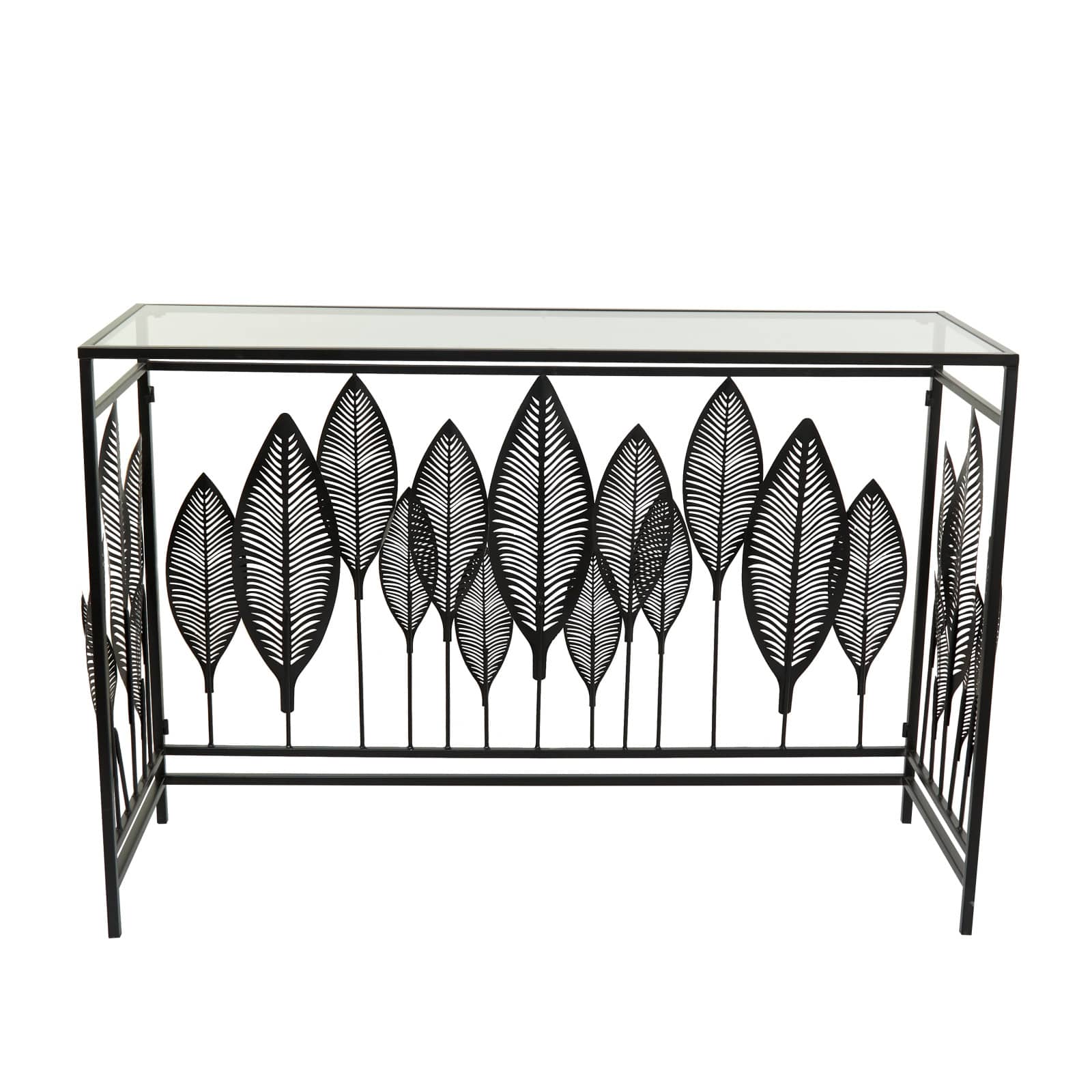 Black Metal Contemporary Console Table, 30" x 44" x 16"
