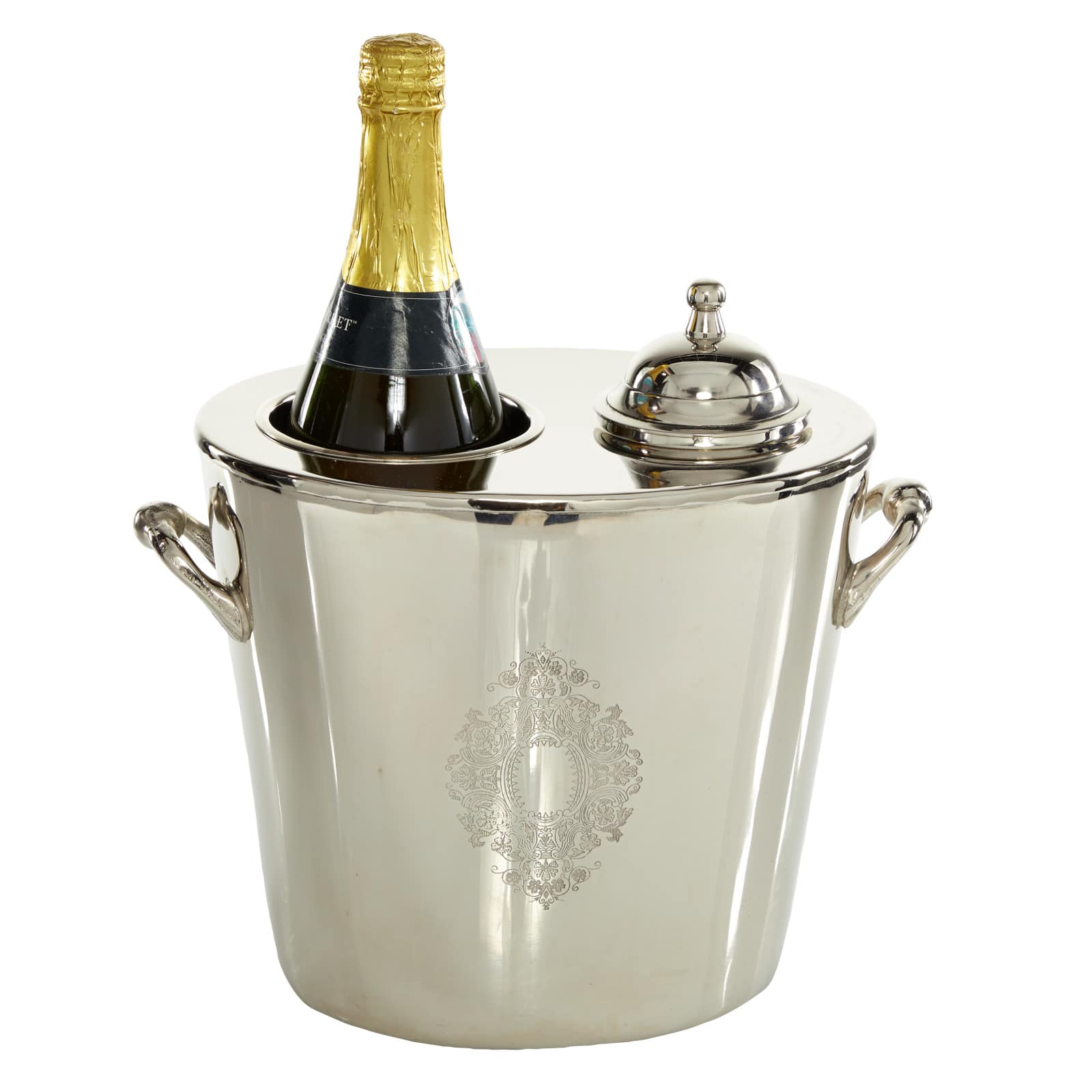 11&#x22; Silver Metal Traditional Wine Holder Cooler