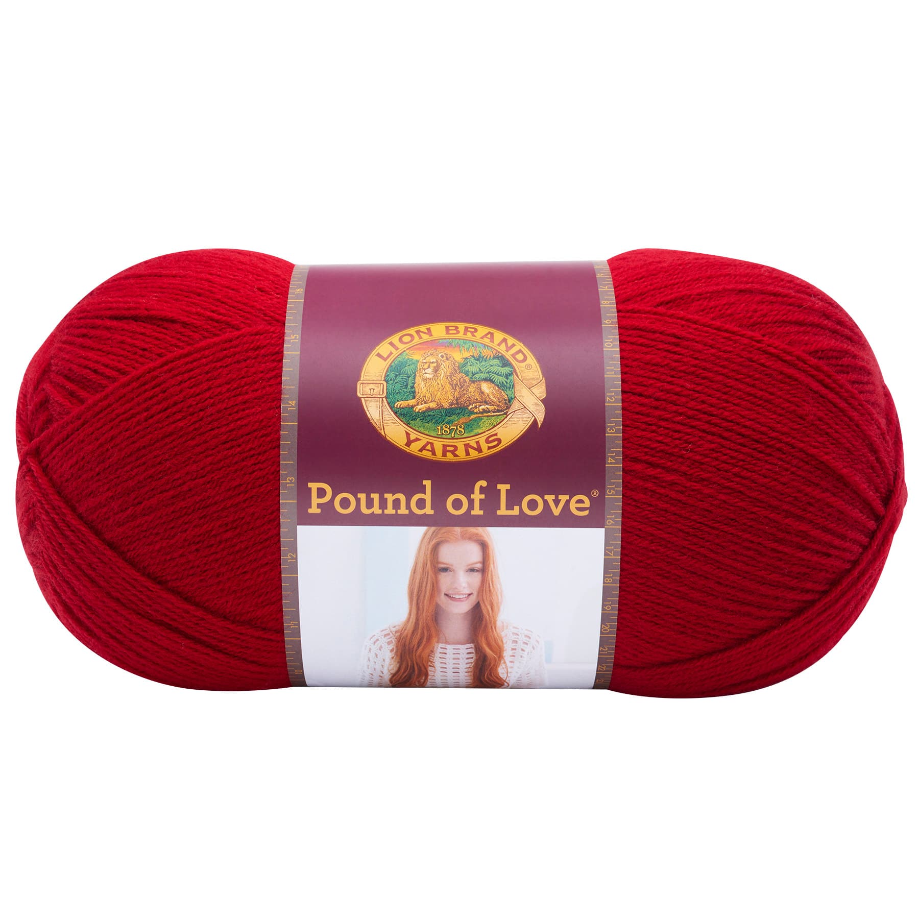 Lion Brand Yarn Pound of Love Cherry 1 Pound Baby Medium