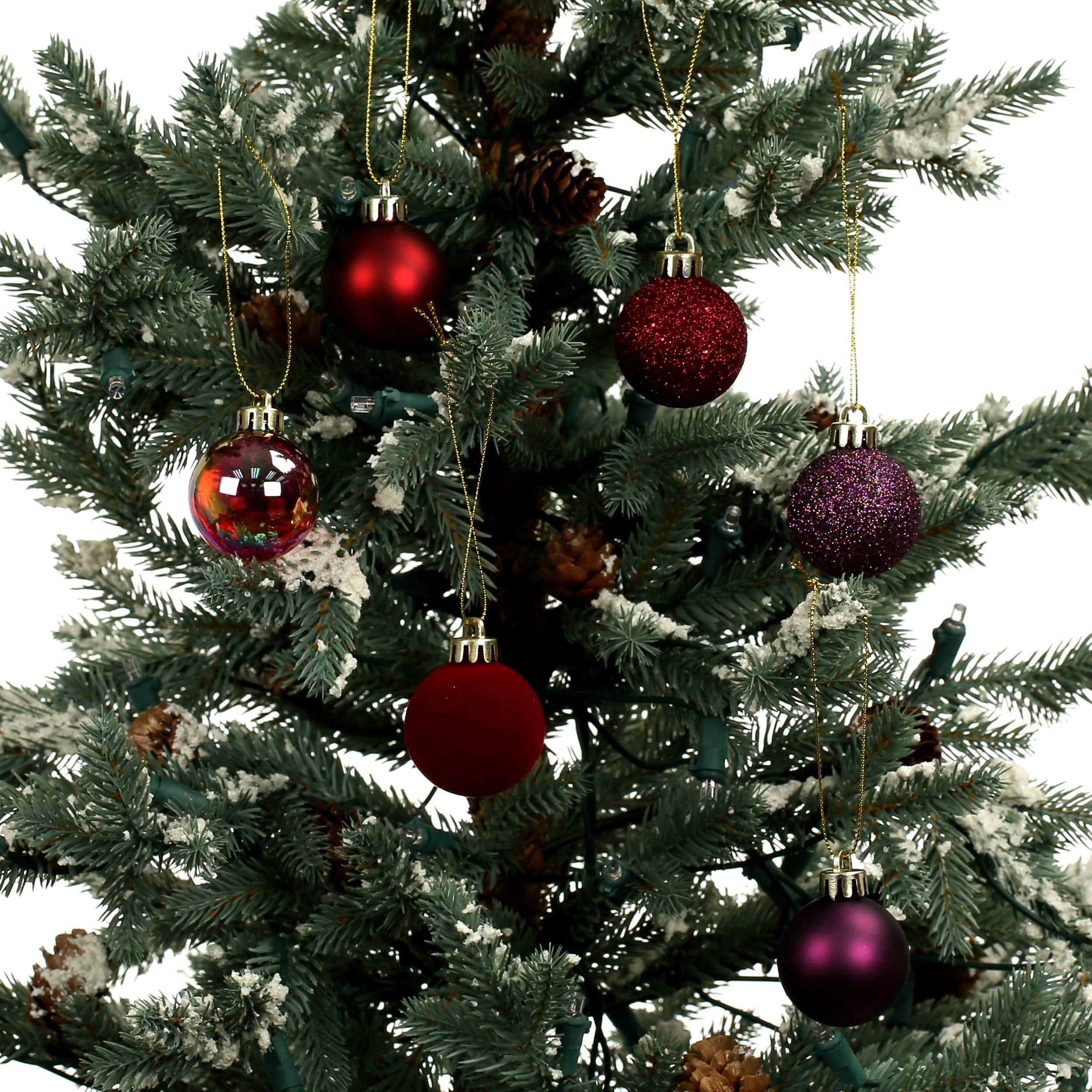 7 Pack 1.5&#x22; Burgundy Shades Shatterproof Ball Ornaments by Ashland&#xAE;
