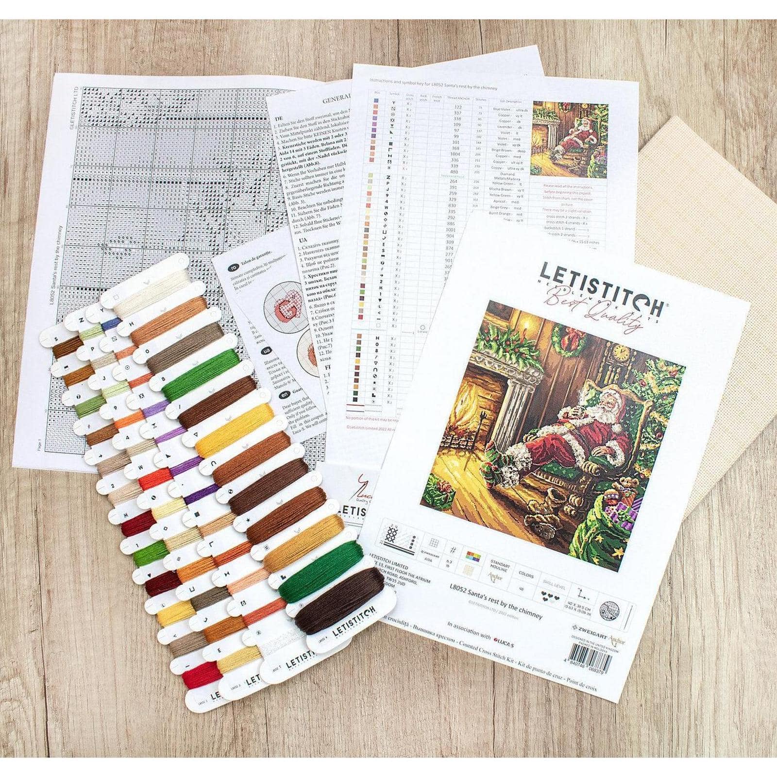 Letistitch Santa's Rest by the Chimney Counted Cross Stitch Kit