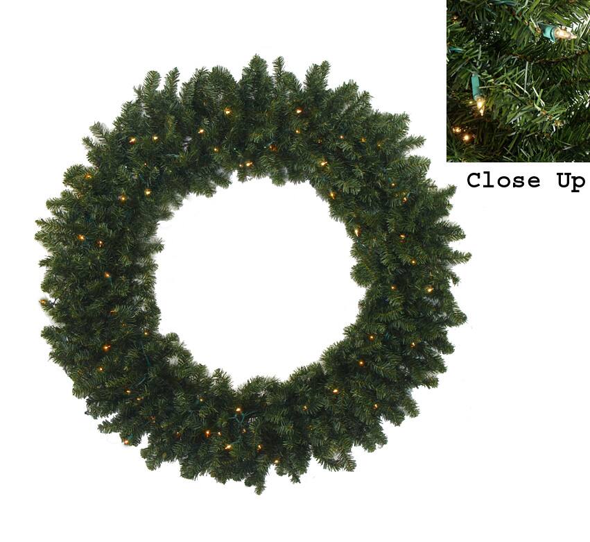 7ft. Pre-Lit Commercial Canadian Pine Artificial Christmas Wreath