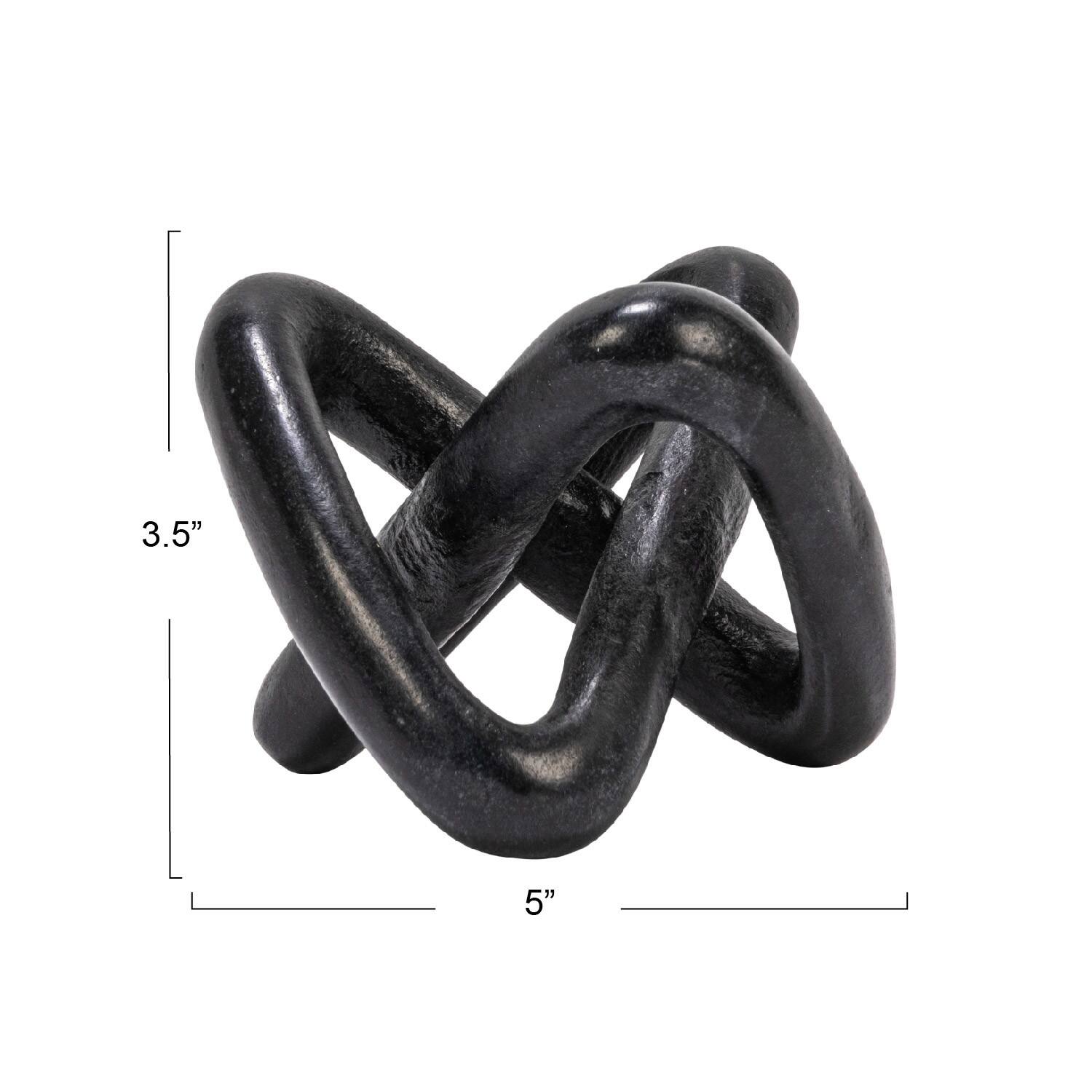 Hello Honey&#xAE; 3.5&#x22; Black Modern Decorative Marble Link Knot