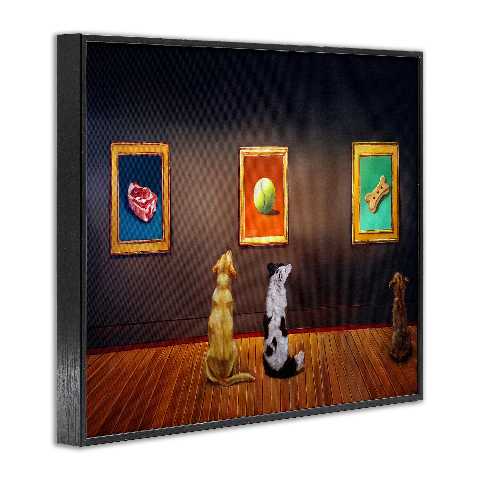 Stupell Industries Funny Dog Museum Gallery Animals Framed Giclee Art