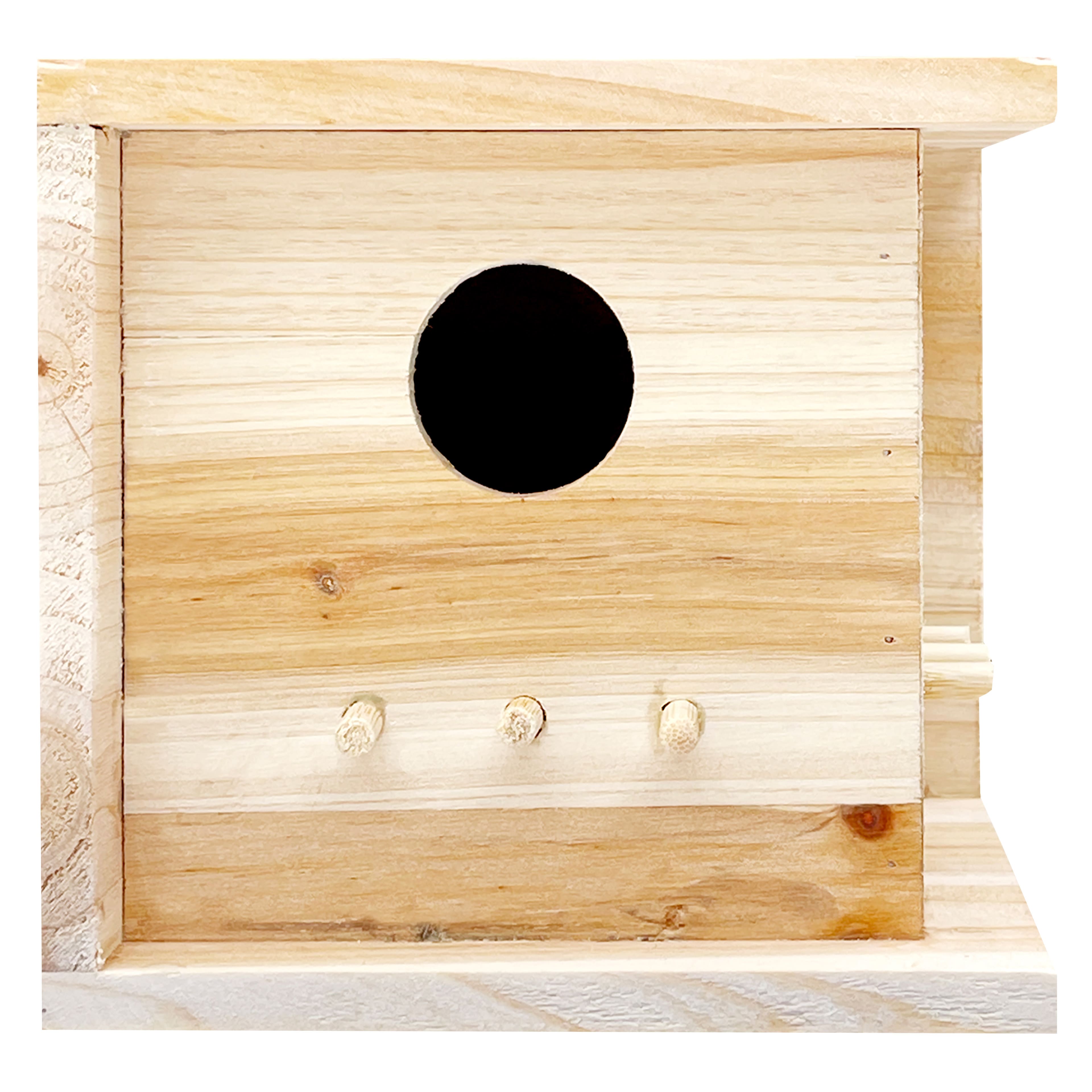 6" Unfinished Wood Modern Cube Birdhouse