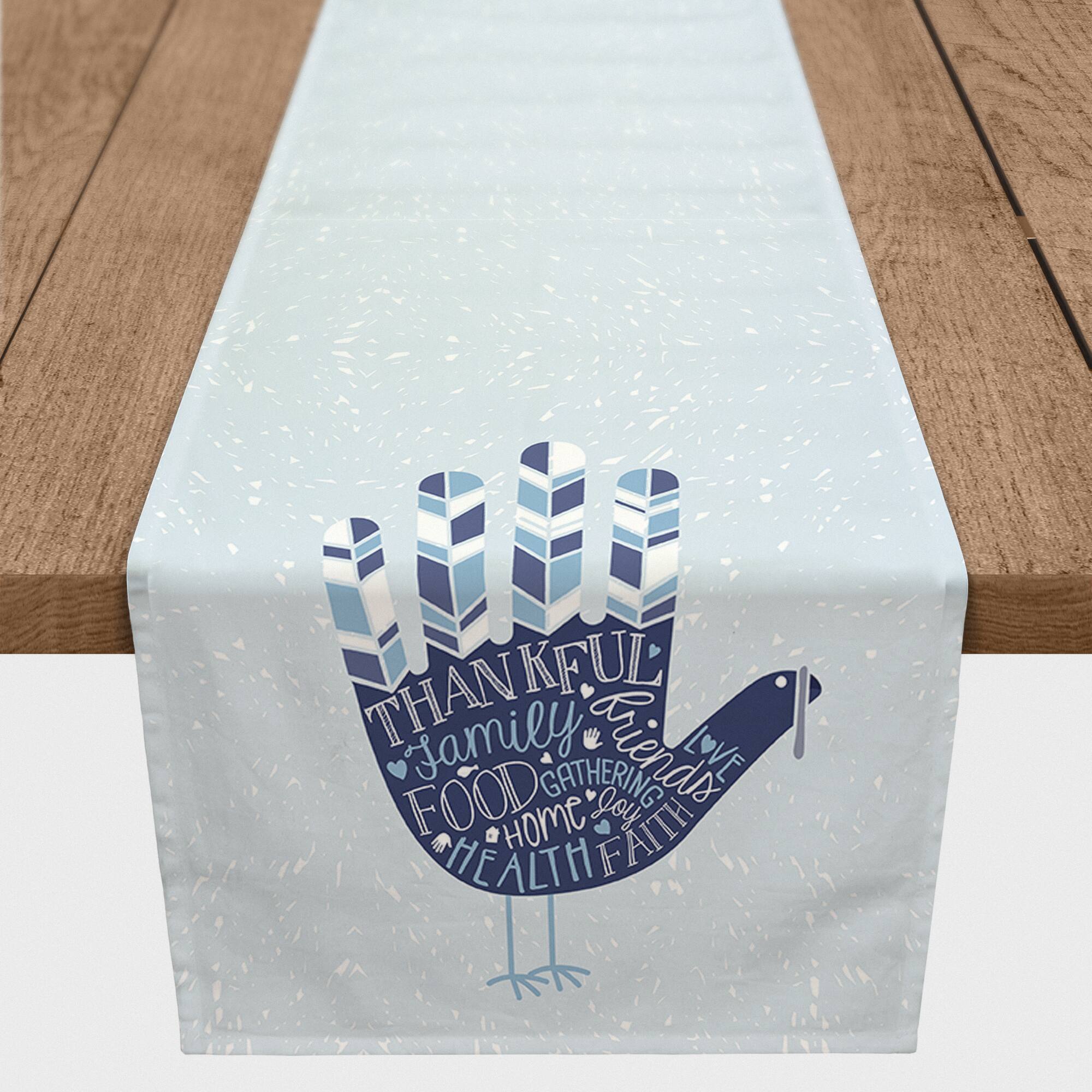 90" Hand Turkey Polyester Twill Table Runner
