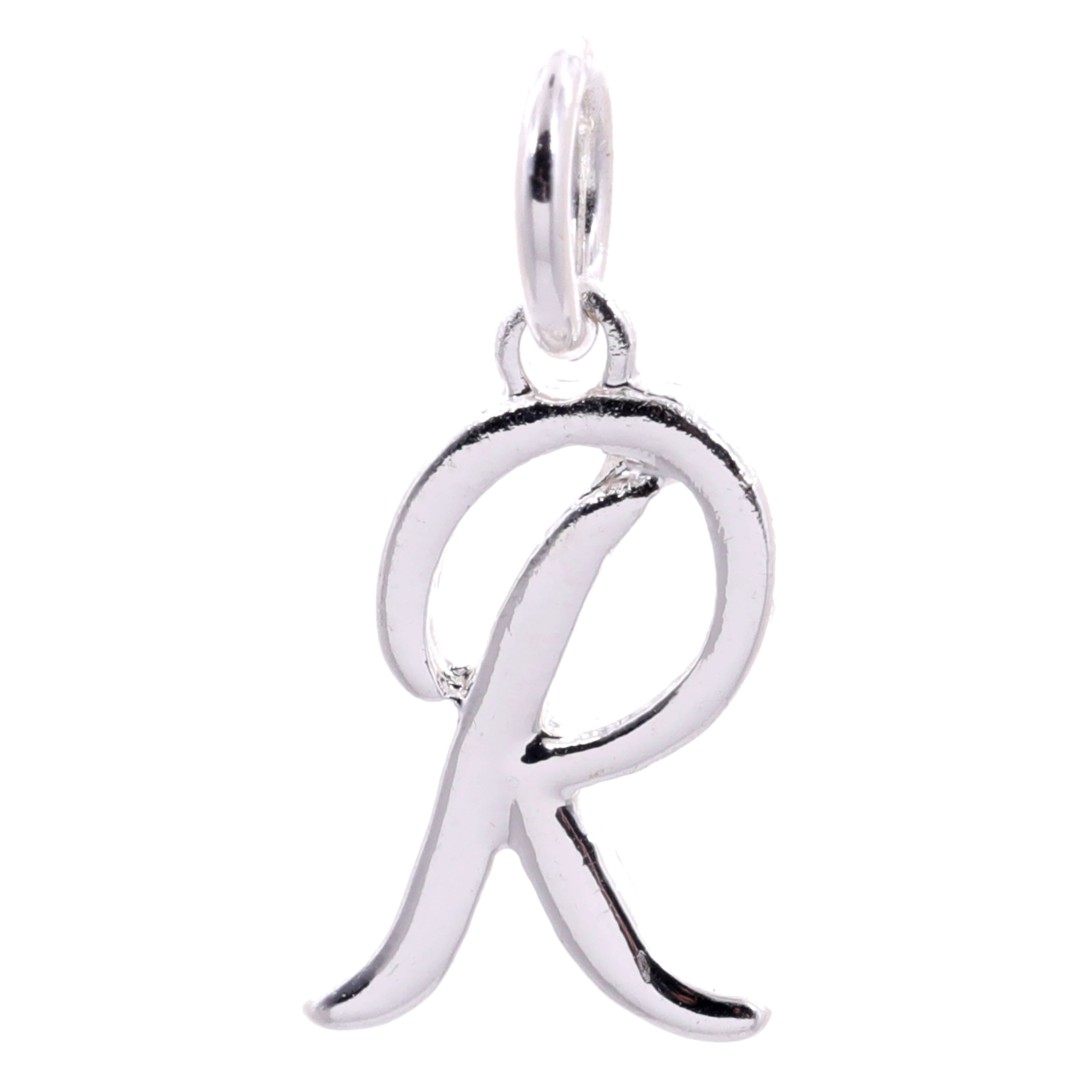 Silver Plated Script Letter Charm by Bead Landing&#x2122;