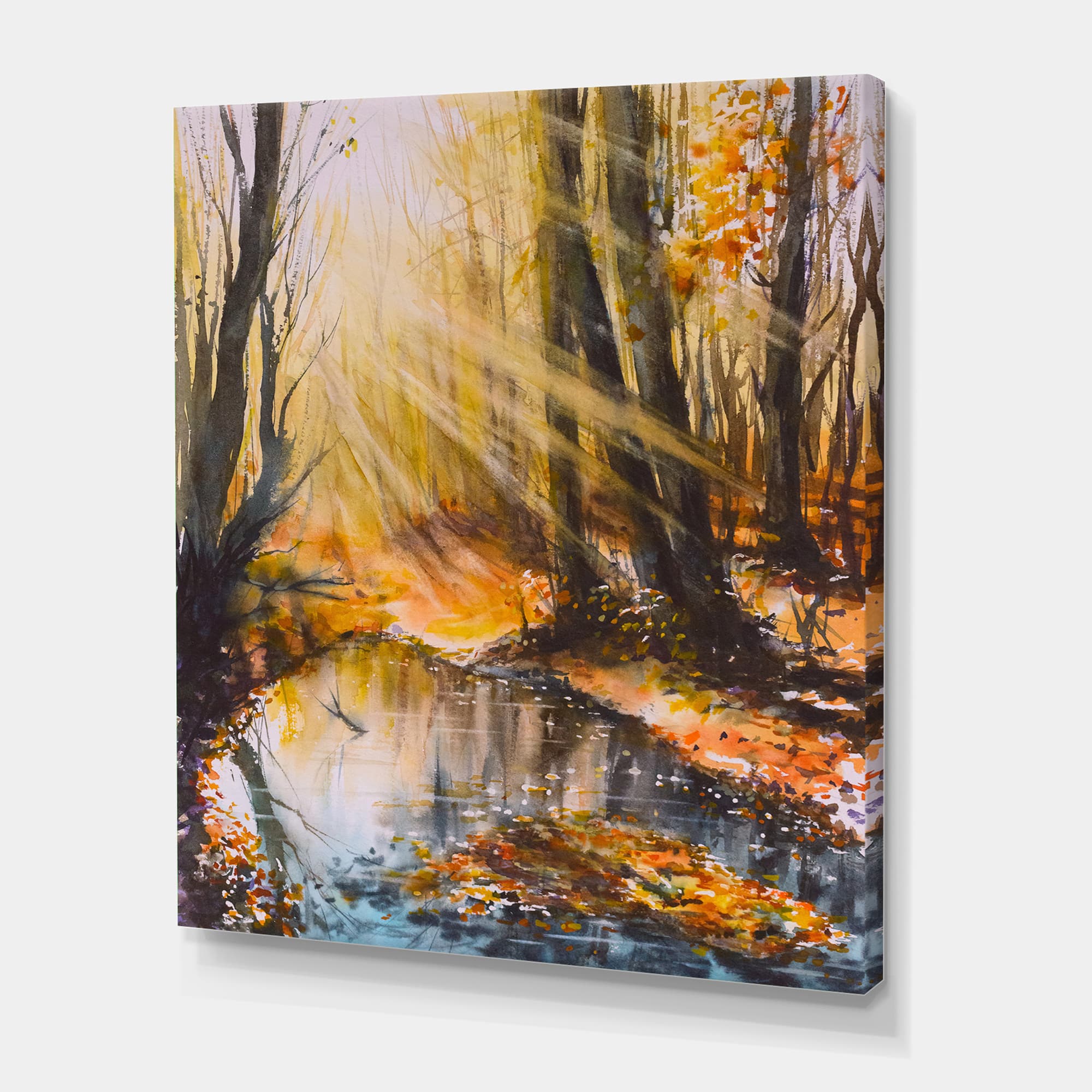 Designart - Bright Sunshine Through The Forest Trees III