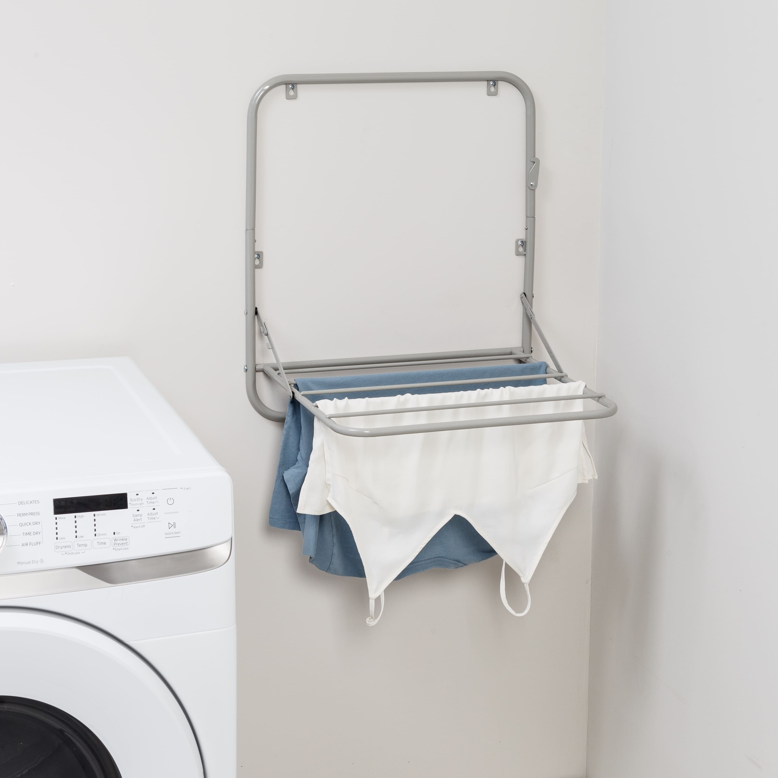 Honey Can Do Gray Collapsible Wall-Mounted Clothes Drying Rack