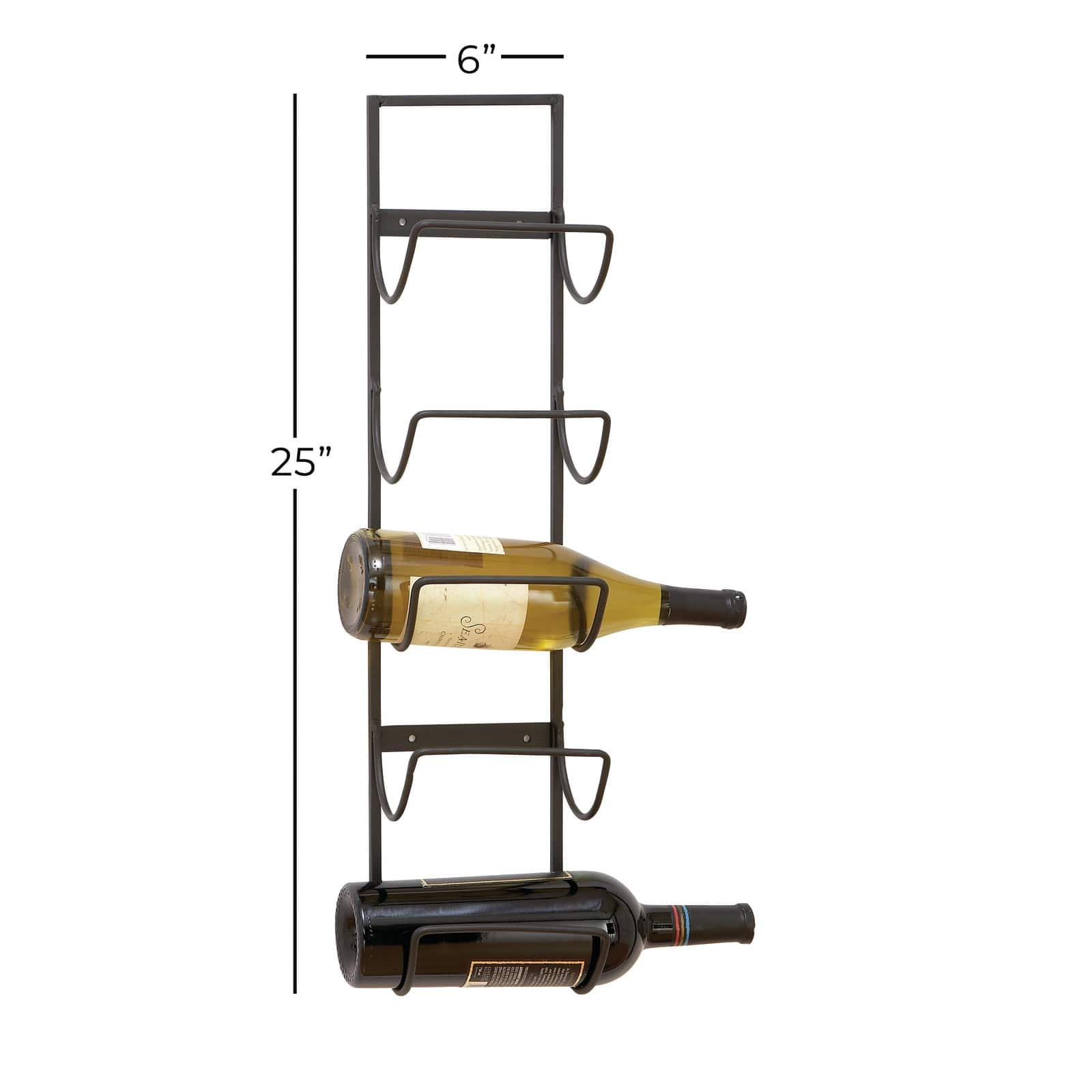 25&#x22; Black Metal Industrial Wine Holder Rack