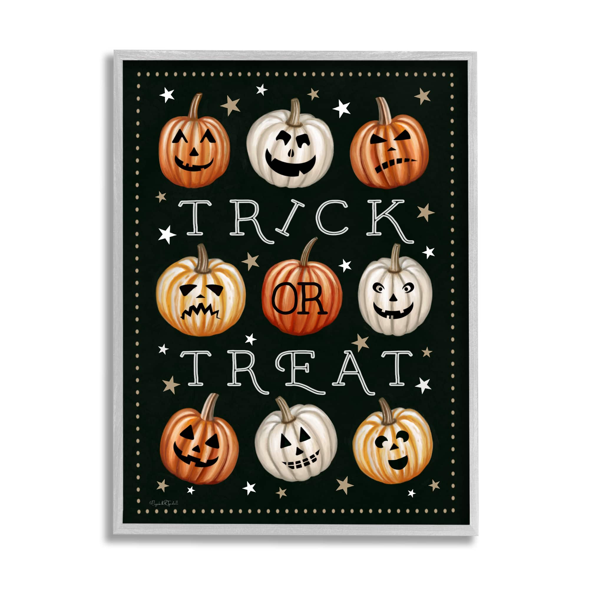 Stupell Industries Trick Or Treat Jack-o-Lanterns Framed Giclee Art