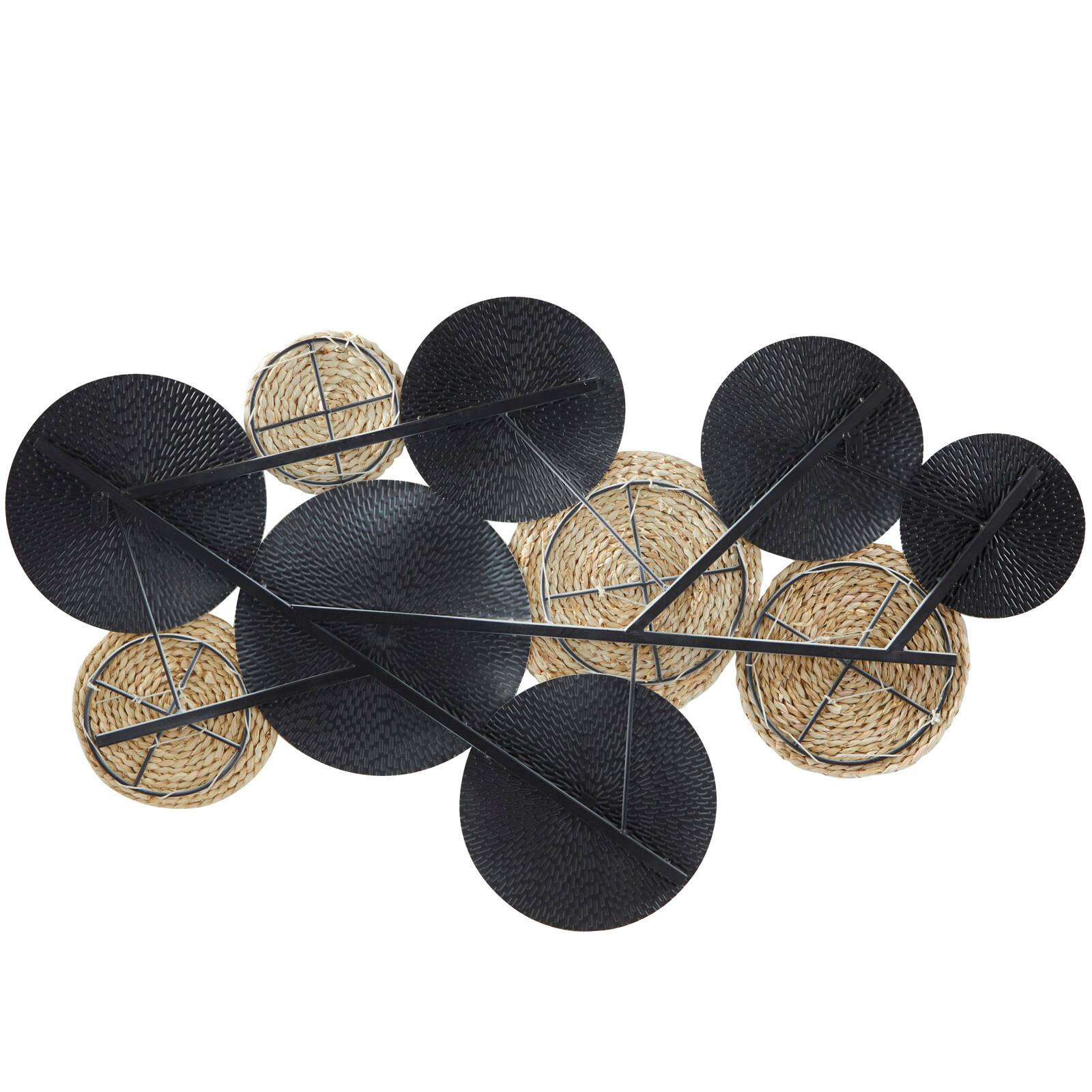 White Metal Rope Design Plate Wall Decor with Textured Pattern 44" x 1" x 26"