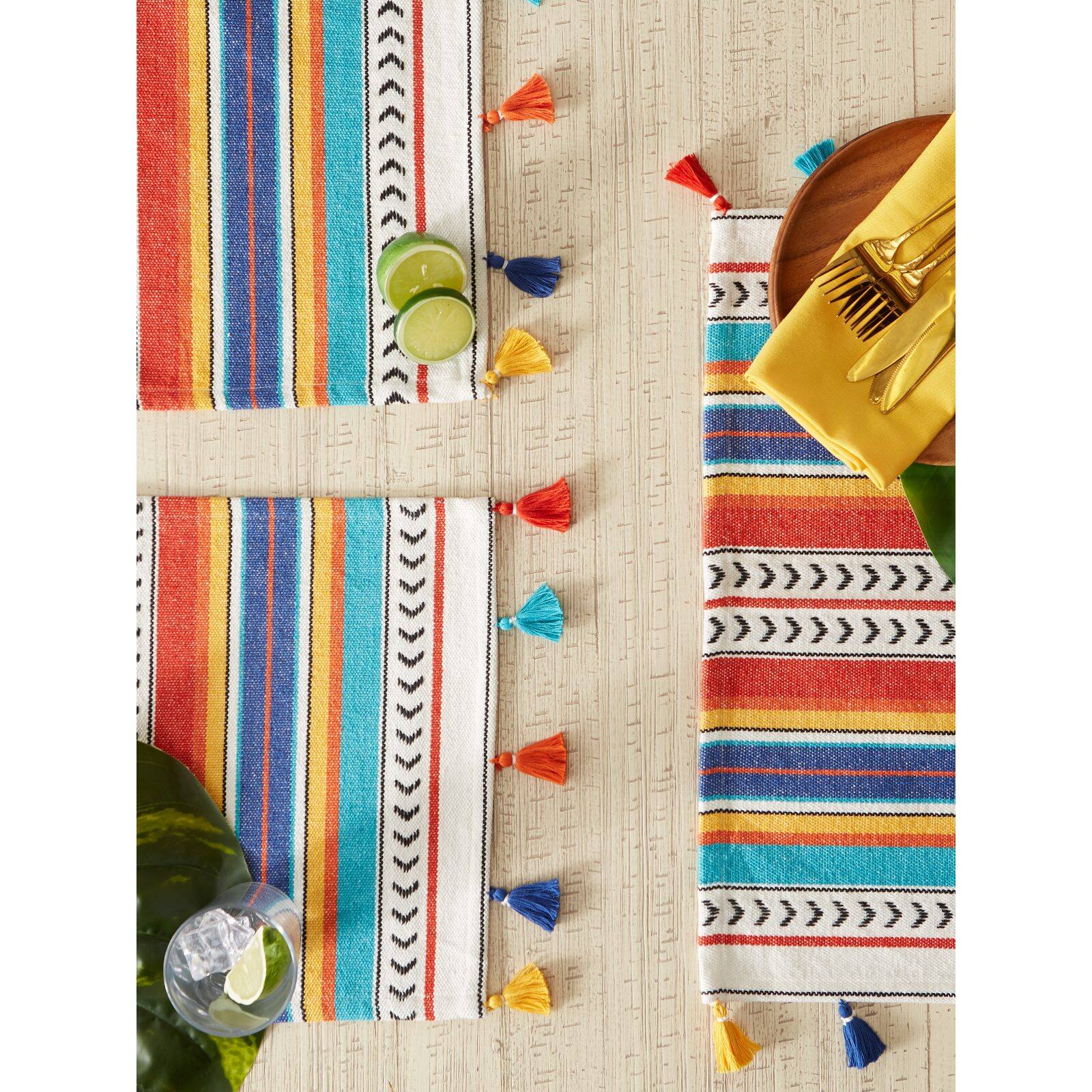 DII® Picante Stripe Tassel Placemats, 6ct.