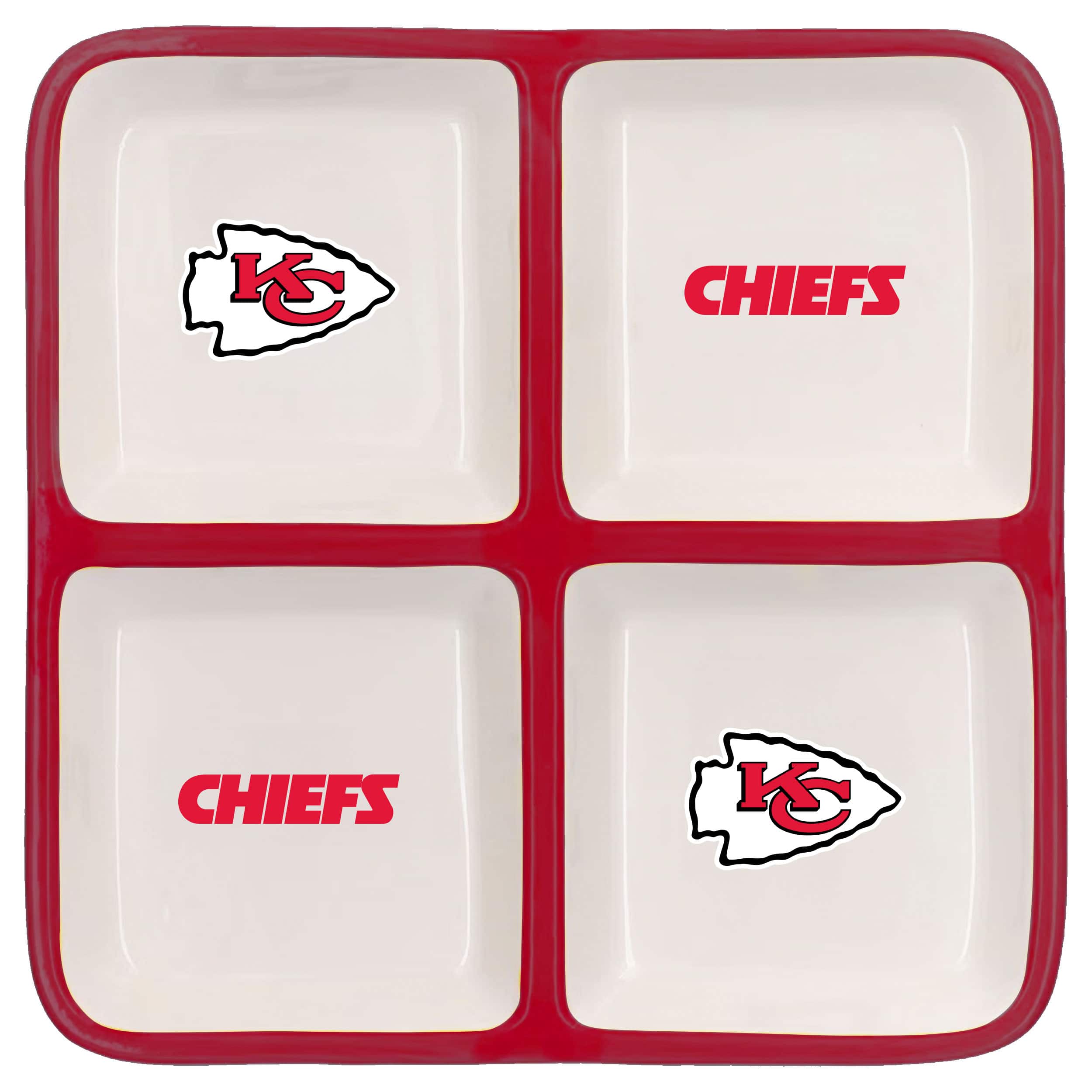 The Memory Company NFL 4 Section Square Ceramic Tray