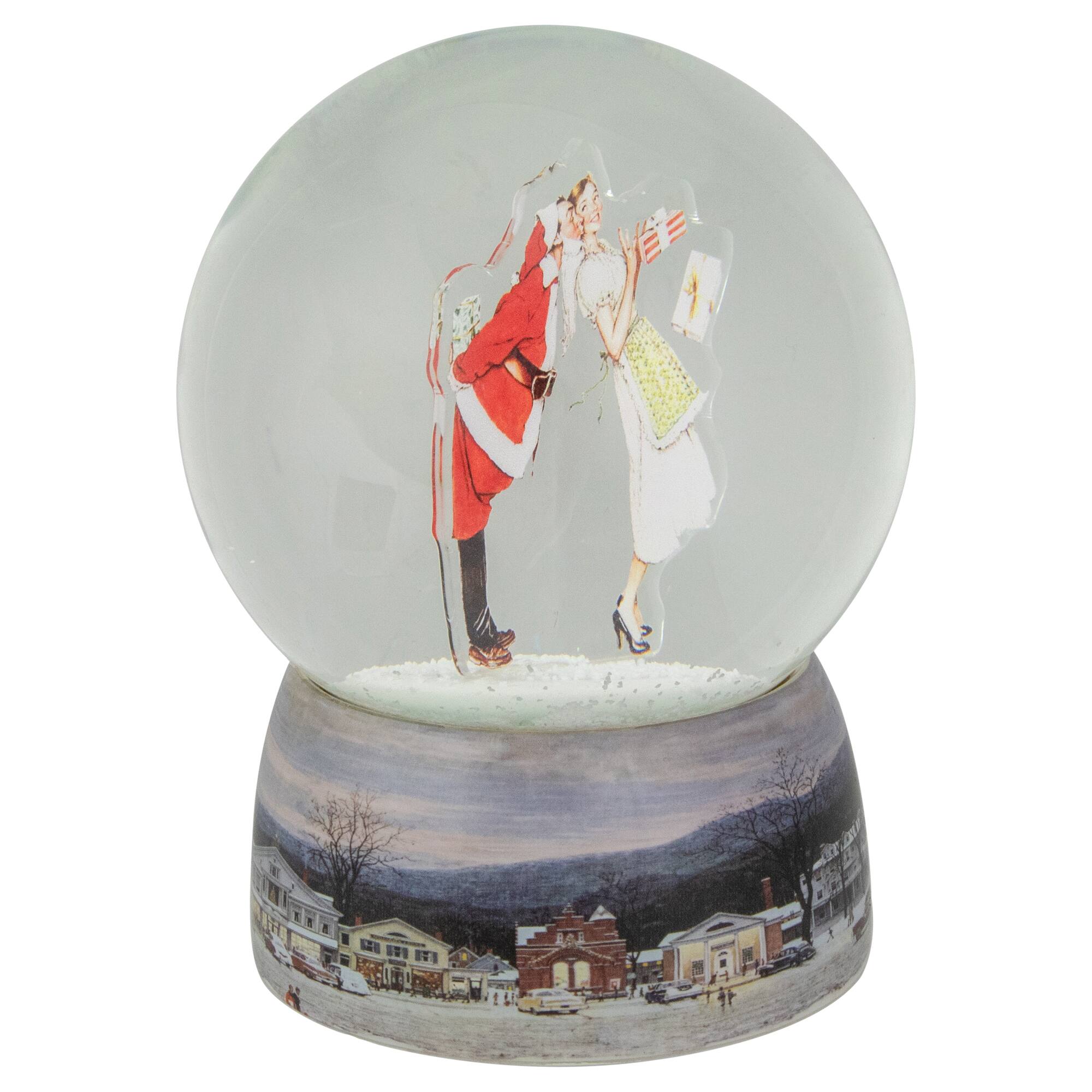 6.5&#x22; Norman Rockwell Christmas Surprise Snow Globe