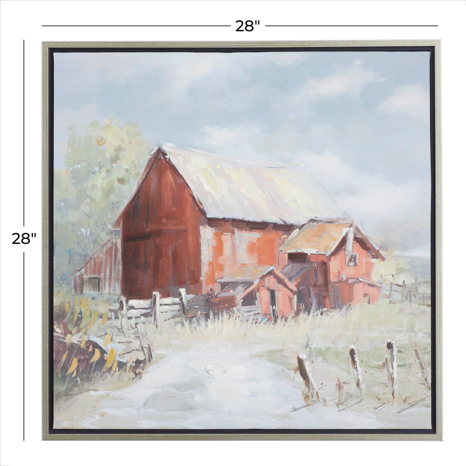 Multi Polystone Modern Farmhouse Framed Wall Art, 28&#x22; x 28&#x22;