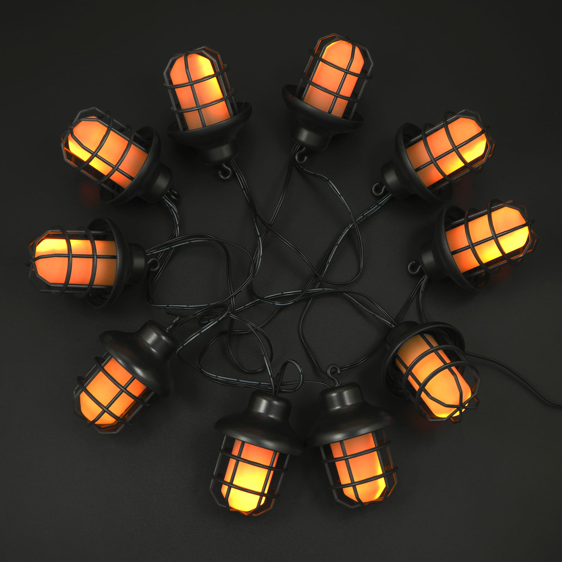 10ct. Orange Flickering LED Solar String Lights by Ashland&#xAE;