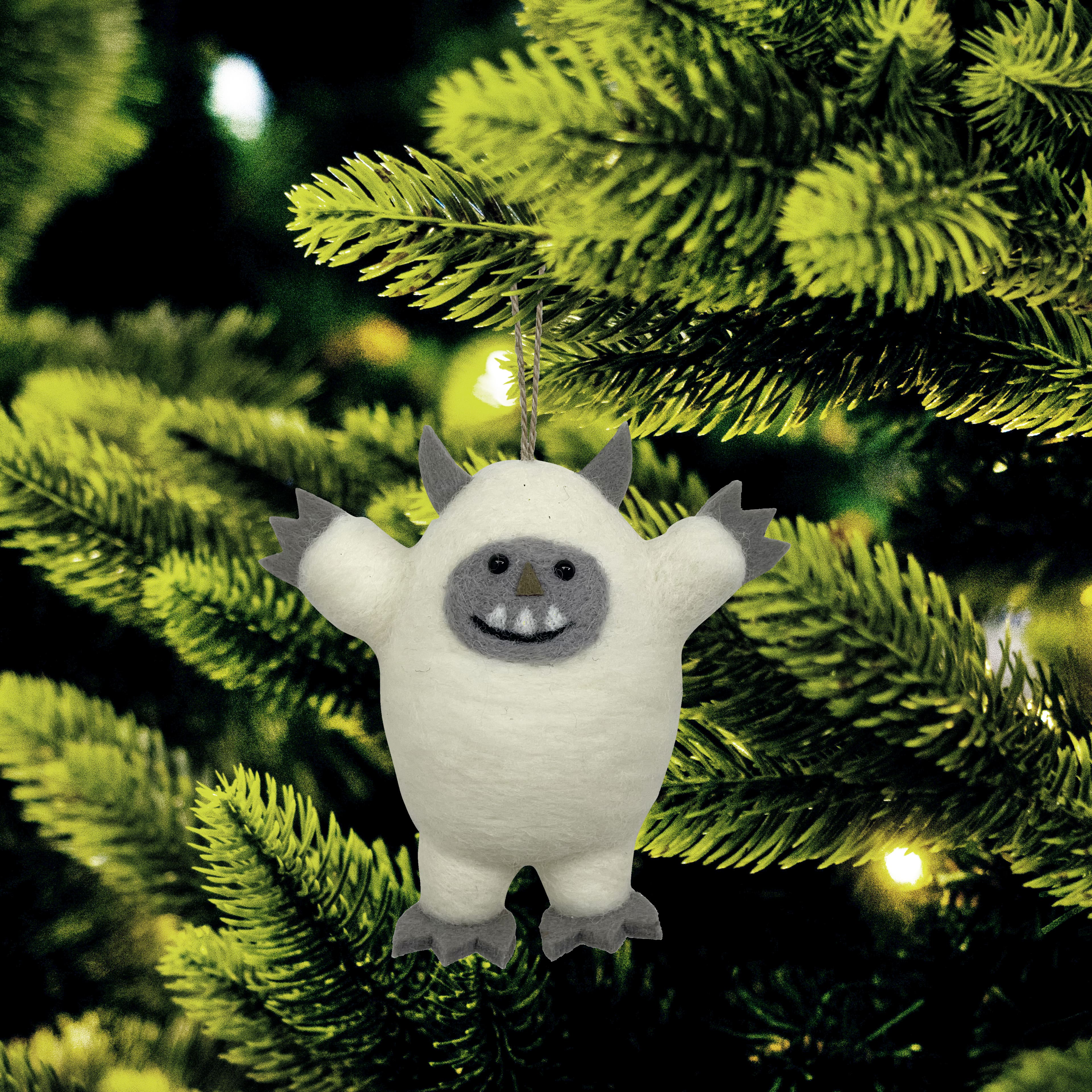 5.5&#x22; White Yeti Felt Ornament by Ashland&#xAE;