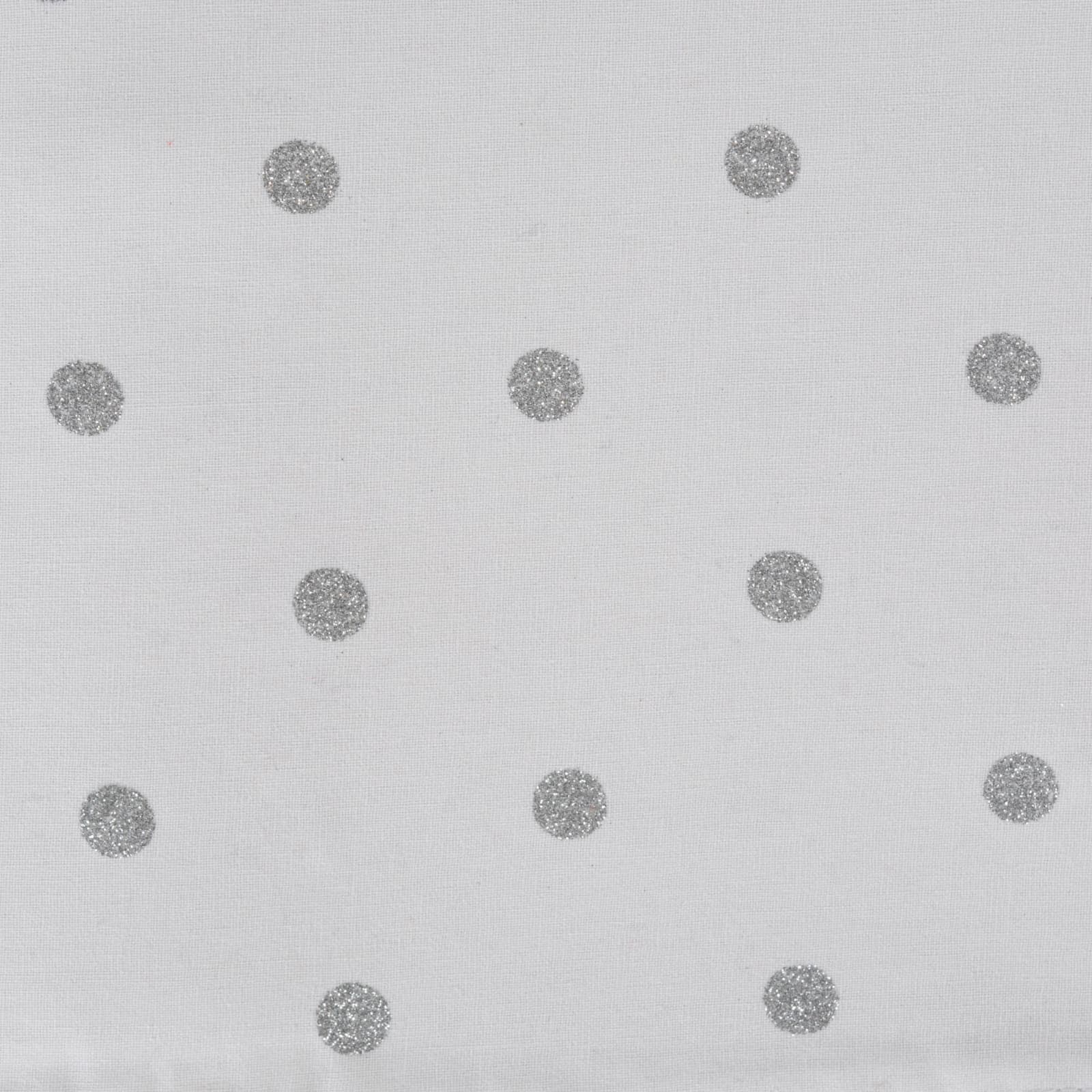 Metallic White/Silver Reversible Polka Dot Table Runner 13" x 72"